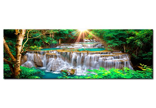 Artgeist Acoustic Canvas Wall Art Print - 47x16 Inch Waterfall Soundproofing Picture with Acoustic Foam for Home & Office Decor | Noise Reduction Wall Art for Living Room, Bedroom, Studio