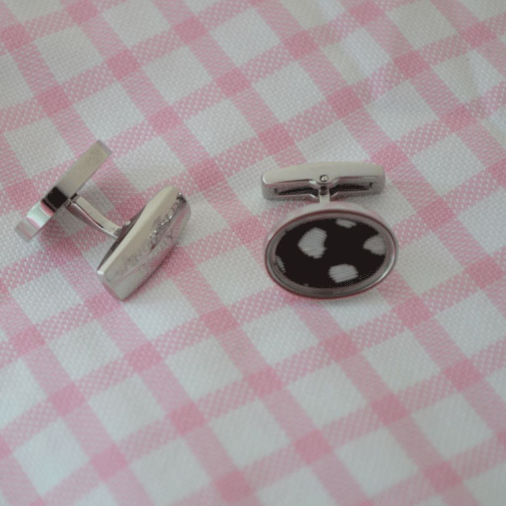 Stylish Guinea Fowl Feather Cufflinks for Men - Unique Animal Print Dress Accessories for Weddings, Business & Formal Occasions
