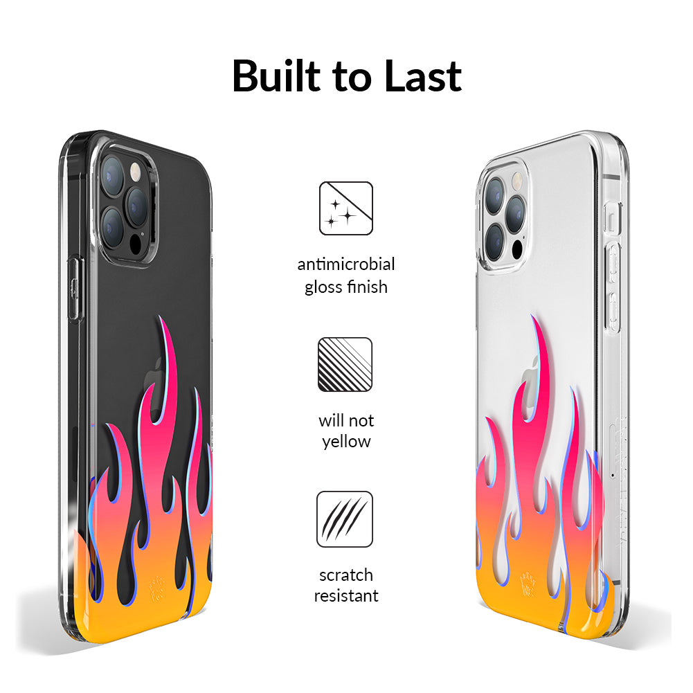 Flames Clear iPhone Case - Shockproof & Scratch-Resistant Protective Cover for iPhone [Model] - Perfect for Everyday Use, Travel & Outdoor Adventures
