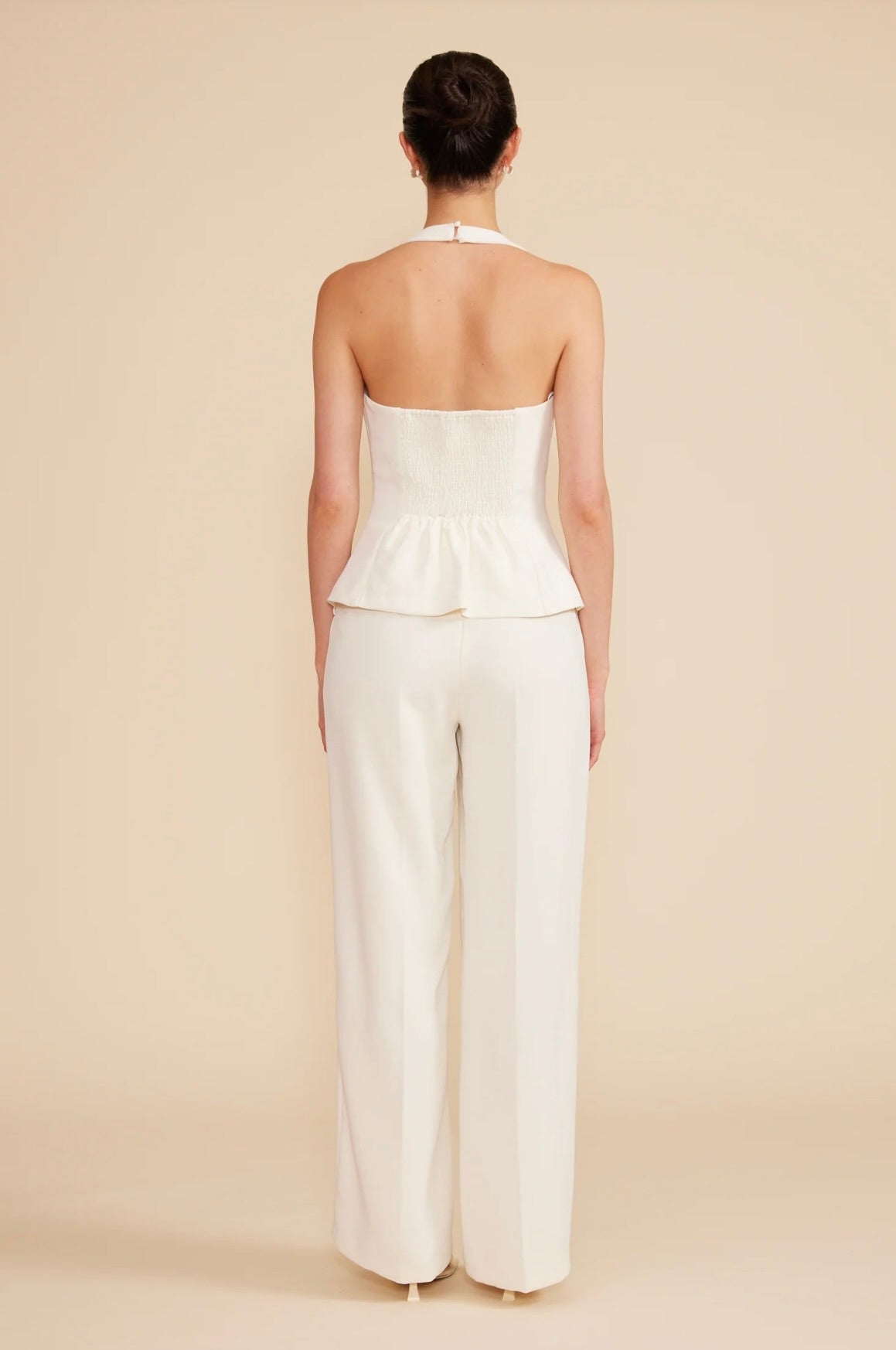 Clementine Halter Vest Ivory - Women's Fashion Tank Top for Summer, Beach, and Casual Wear
