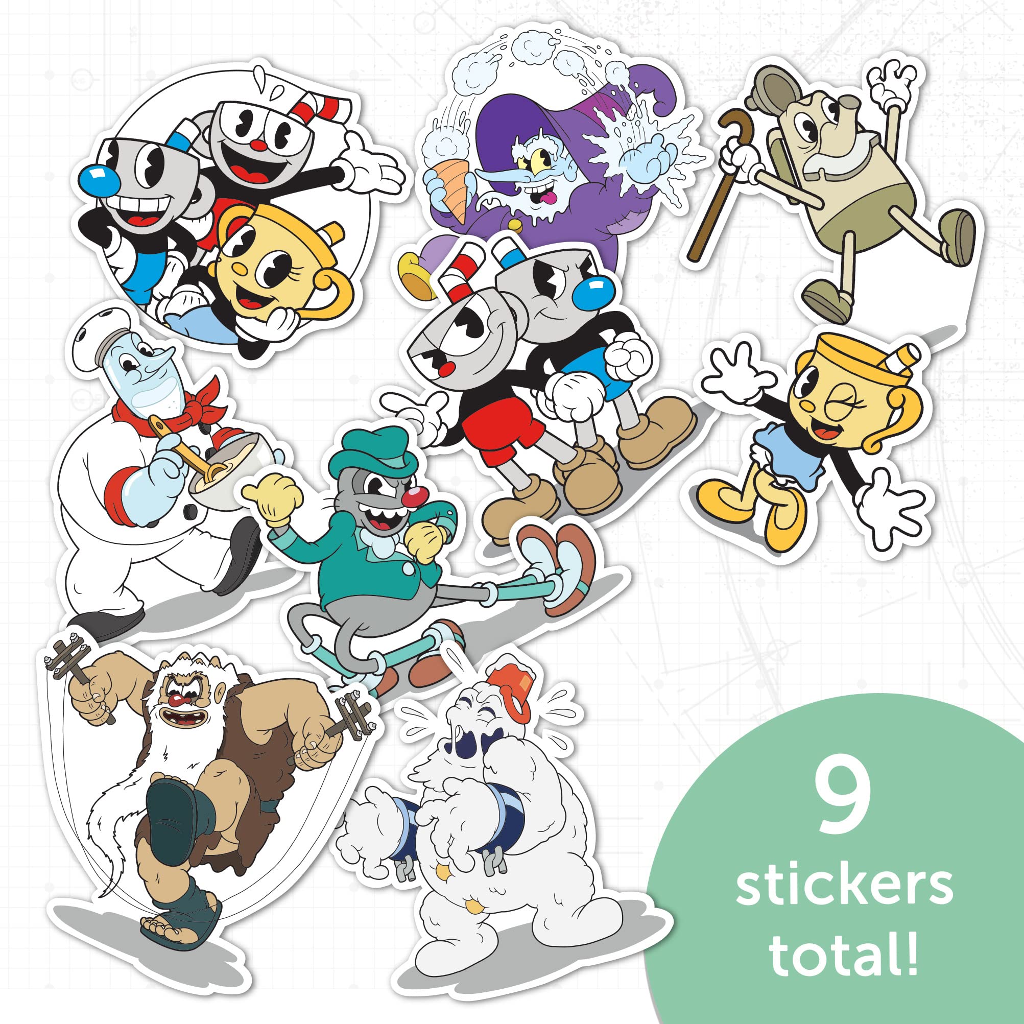 Cuphead Stickers - 50 Pack Vinyl Decals for Laptop, Water Bottle, Car, Scrapbook - Waterproof & Durable - Perfect for DIY Crafts, School Supplies, and Home Decor (Version 5)