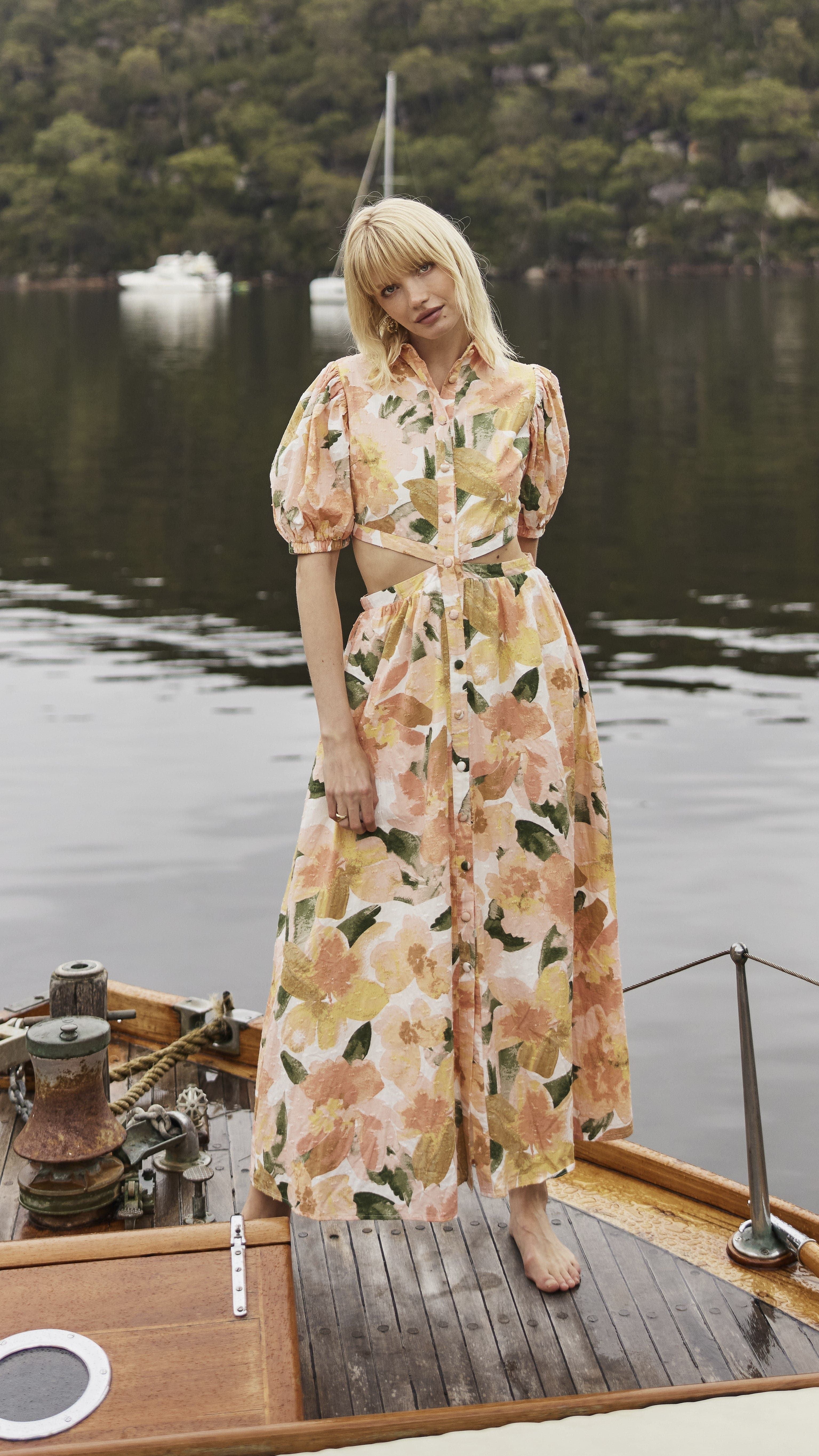 Kylo Midi Dress - Floral Print Summer Dress for Women | Mallorca Style | Perfect for Beach Vacation, Date Night & Casual Outings