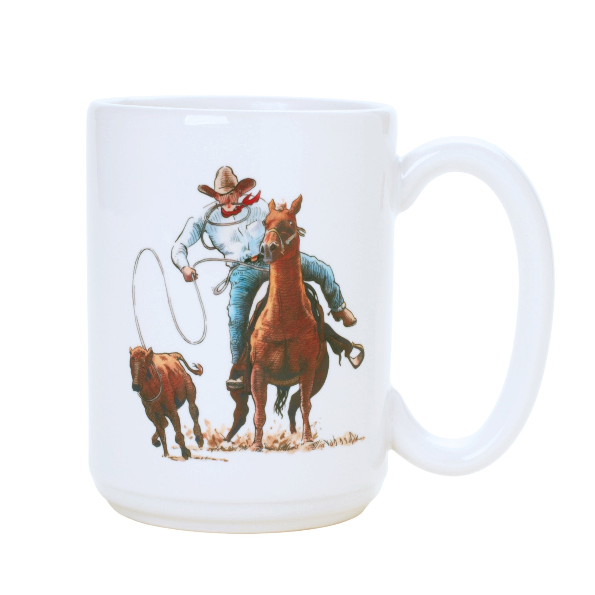 15 oz Rodeo Tie Down Mug - Durable Coffee Cup for Cowboy Enthusiasts | Perfect for Camping, Rodeos & Outdoor Adventures