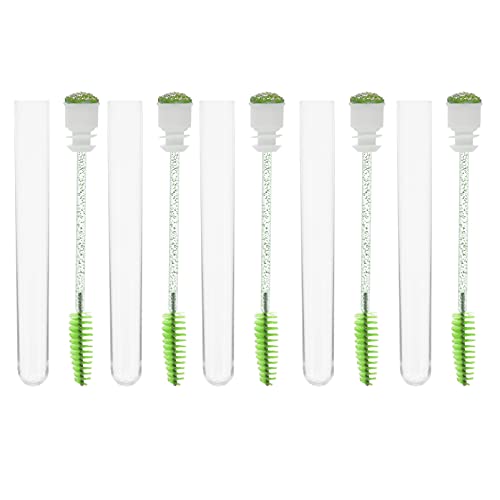 FRCOLOR Clear Mascara & Eyebrow Brush Set - 10pcs Angled Brow Brush with Clear Plastic Containers for Natural Look | Perfect for Eyebrow Grooming, Eyelash Styling & Makeup Travel Kit