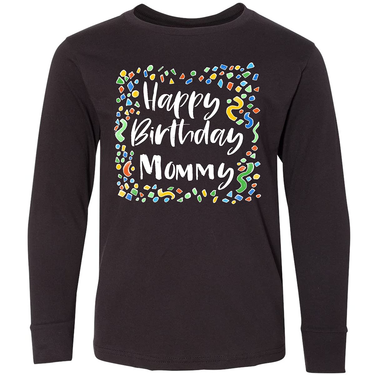 Inktastic Happy Birthday Mommy Youth Long Sleeve T-Shirt - Cute Kids Birthday Gift for Mom, Comfortable Cotton Tee for Celebrations & Family Photos