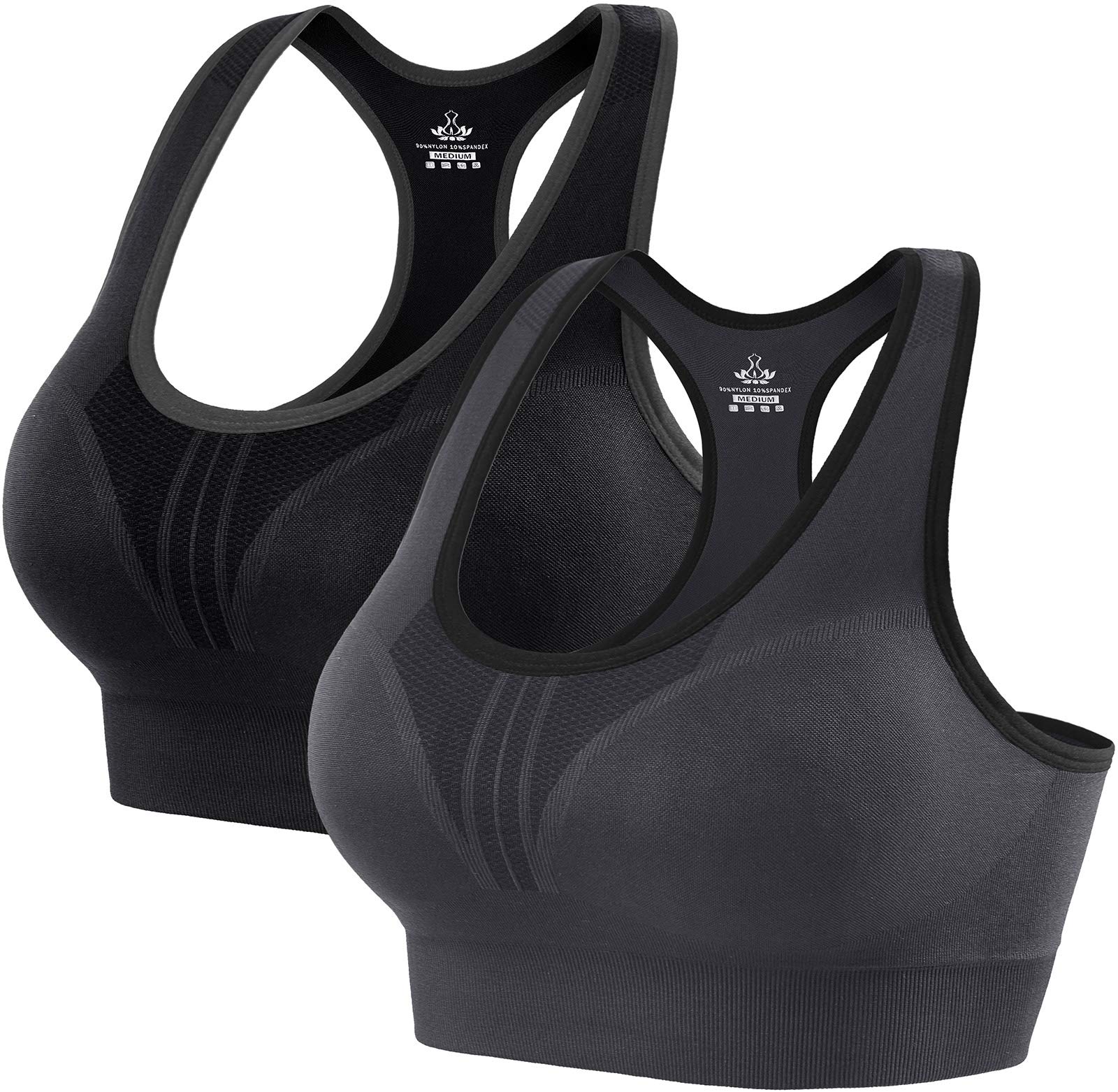 Heathyoga High Impact Sports Bras for Women - Padded Workout Bras with Racerback Design for Yoga, Running & Gym | Comfortable Support for Active Lifestyles