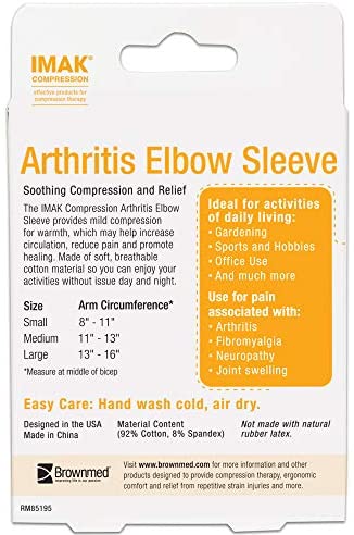 IMAK Compression Arthritis Elbow Sleeve Support - Pain Relief for Tennis Elbow & Joint Pain - Adjustable Arm Brace for Men & Women - Ideal for Sports, Work & Daily Activities