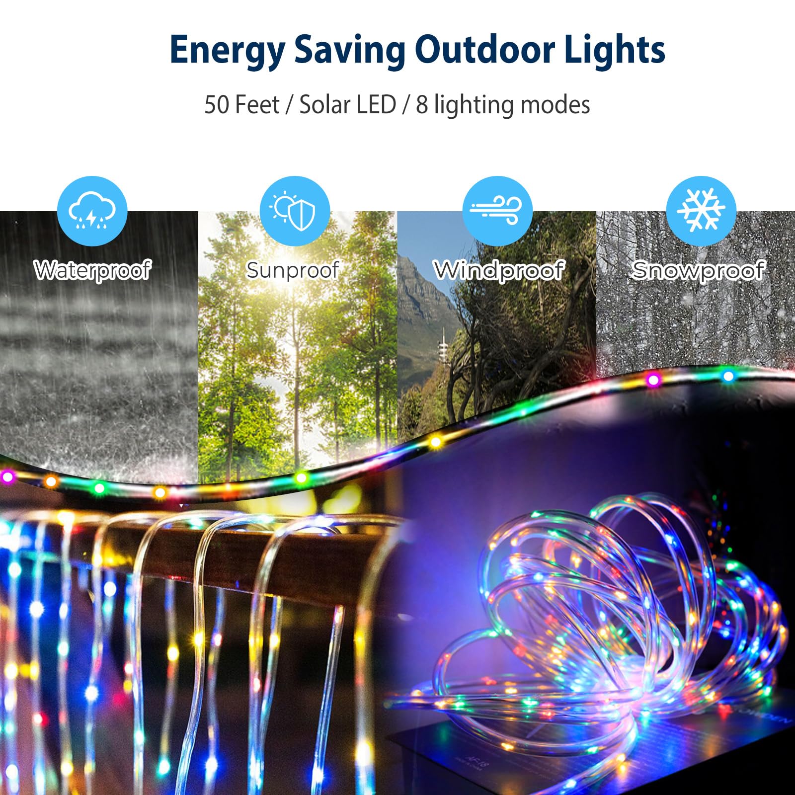Tatub Trampoline Accessories Kit for Kids - Heavy Duty Anchor Stakes, Net-Friendly Sprinkler & 50FT Waterproof LED Lights - Fits 8-16FT Trampolines - Perfect for Backyard Water Play & Nighttime Jumping Fun