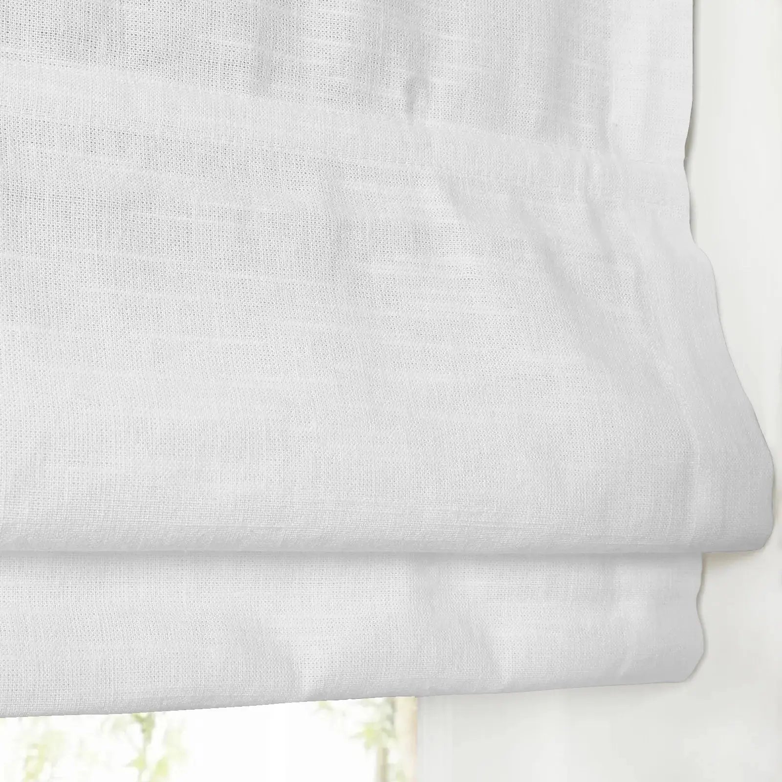 Jawara Linen Cotton Roman Shade Cordless - Blackout Window Treatment for Bedroom & Living Room