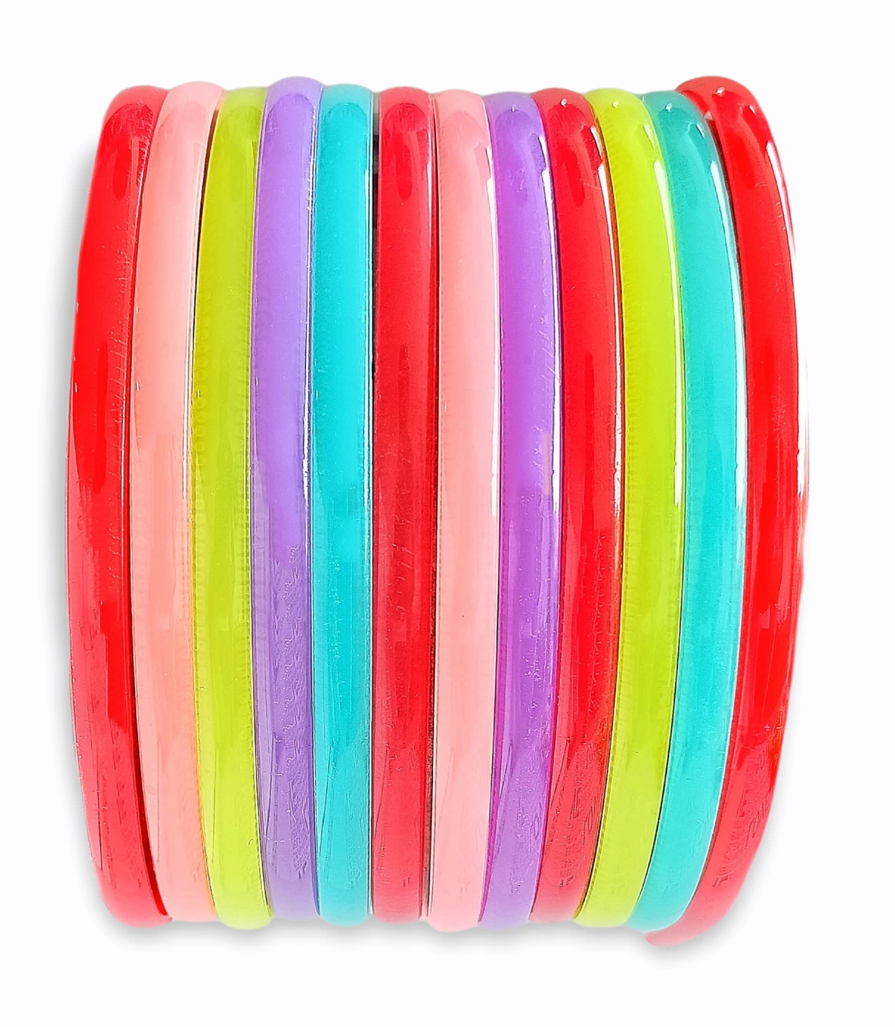 Vibrant 8mm Plastic Teeth Hair Combs - Shiny Hair Bands for Women & Girls (12 Pack) | Perfect for School, Parties & Everyday Styling