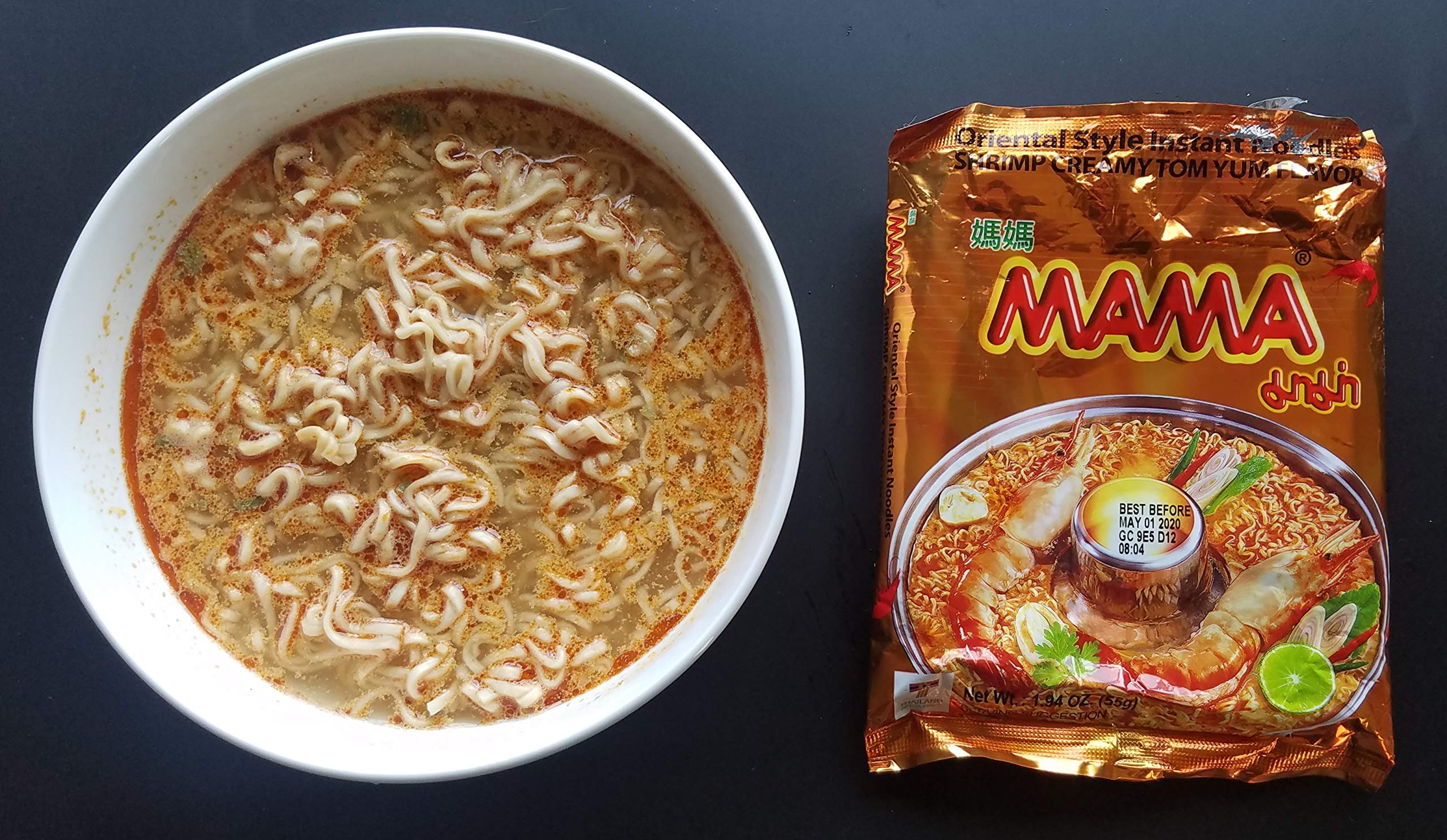 Premium Mama Oriental Style Instant Noodles - Shrimp Creamy Tom Yum Flavor (10 Pack) | Quick & Delicious Asian Meal | Perfect for Lunch, Dinner, or Late-Night Snacks