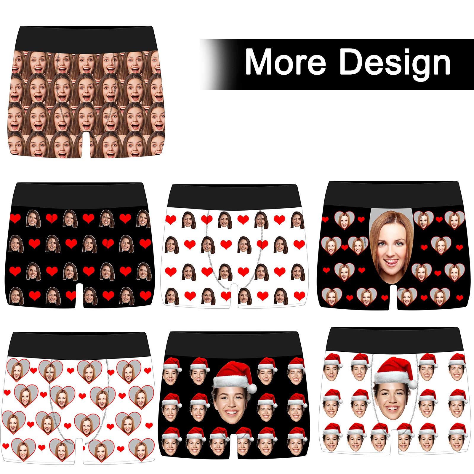 Custom Funny Boxer Briefs for Men - Personalized Underwear with Multi-Face Photo Print | Perfect for Gifts, Parties & Everyday Comfort
