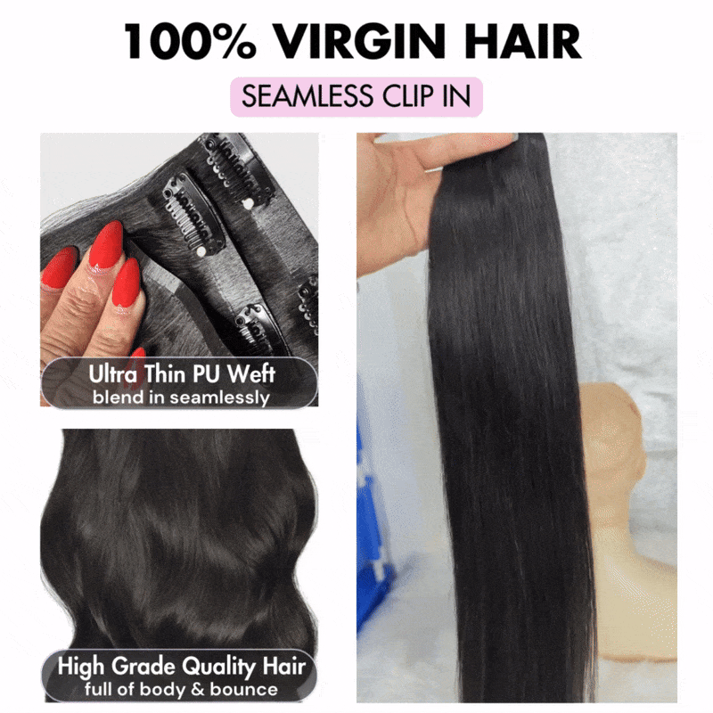 WOWANGEL Body Wave Seamless Clip-In Hair Extensions 18