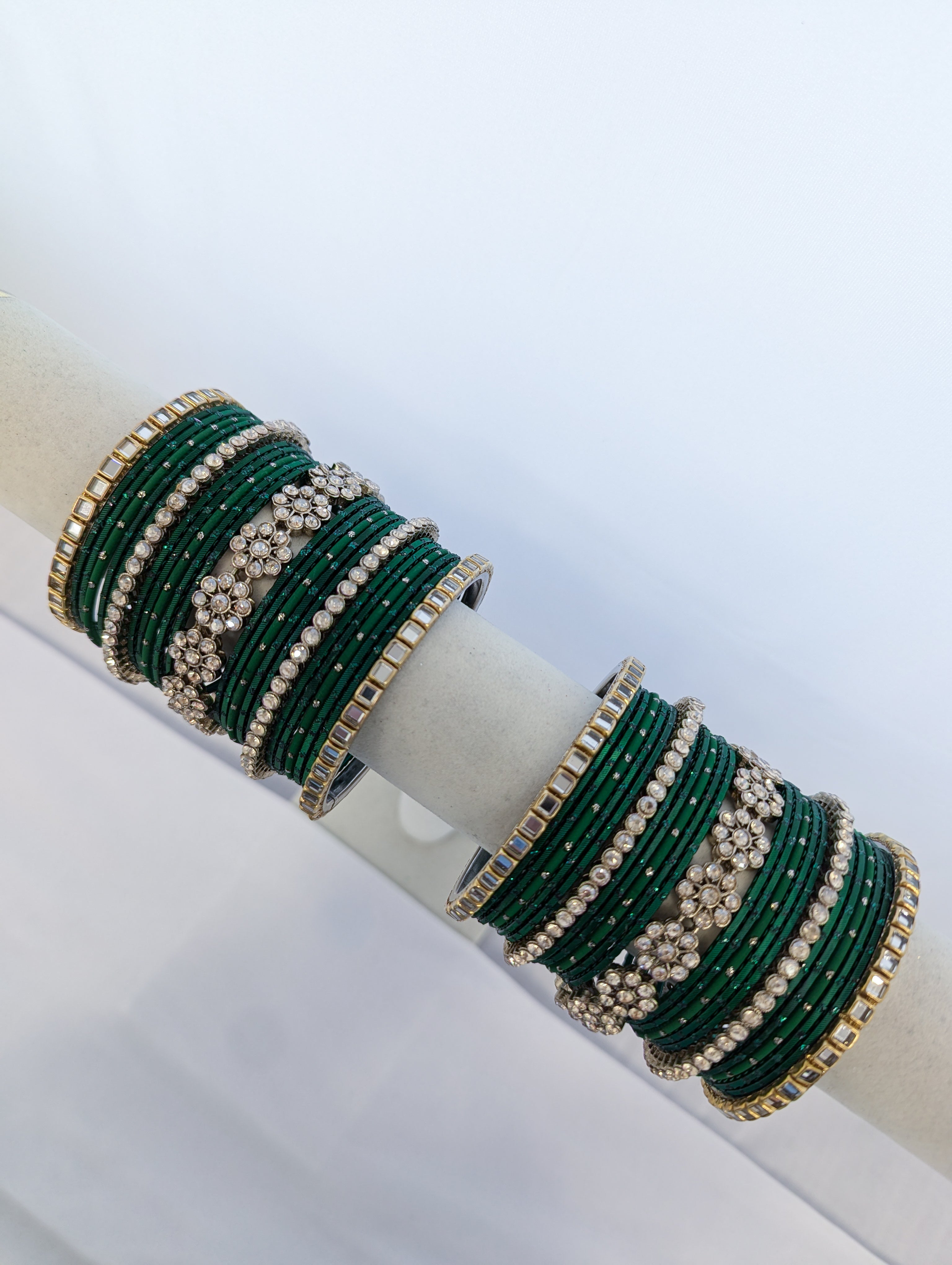 Elegant Green Bangles Set of 2 - Stylish Handmade Jewelry for Women | Perfect for Parties, Weddings & Everyday Wear