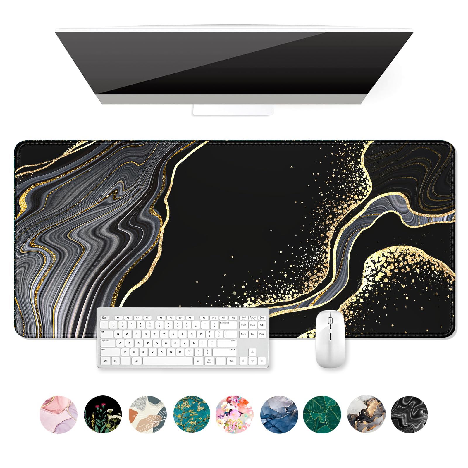 Auhoahsil XXL Gaming Mouse Pad - Non-Slip Desk Mat for Office & PC Gaming (35.5x15.7in)