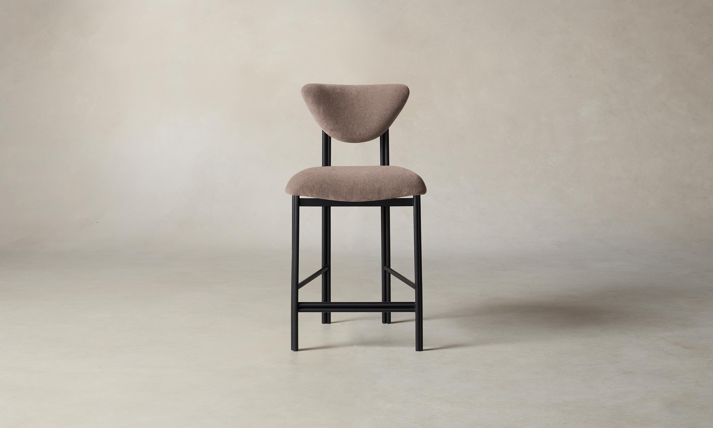 Premium Mohair Peony Cooper Counter Stool - Elegant Bar Stool for Kitchen Island, Breakfast Nook & Home Decor - Comfortable & Stylish Seating Solution