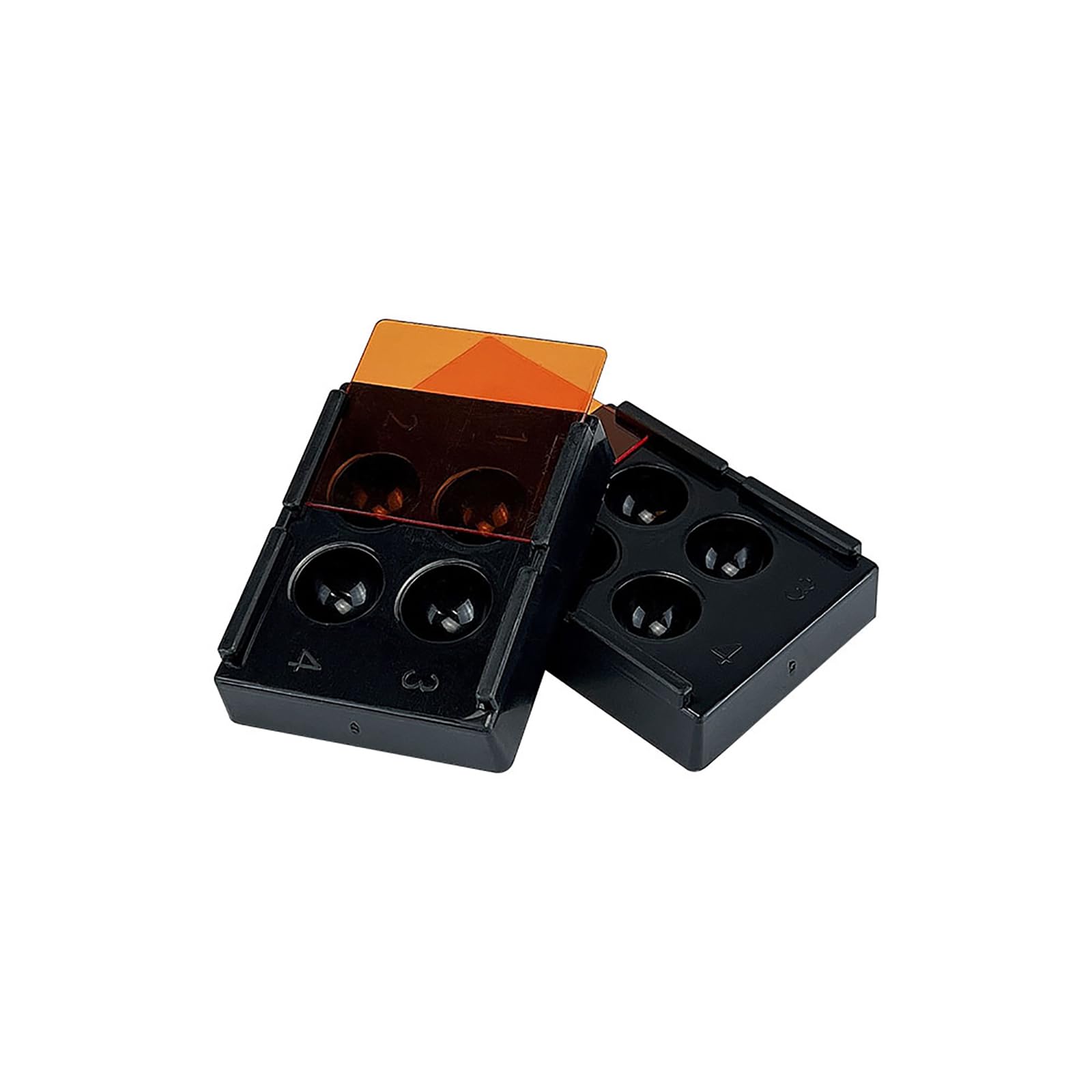 4 Holes Dental Veneer Storage Box - YOUYA DENTAL 3PCS Teeth Whitening Patch Case with Shade Guide | Denture Retainer & Molar Protector Container for Travel & Home Use
