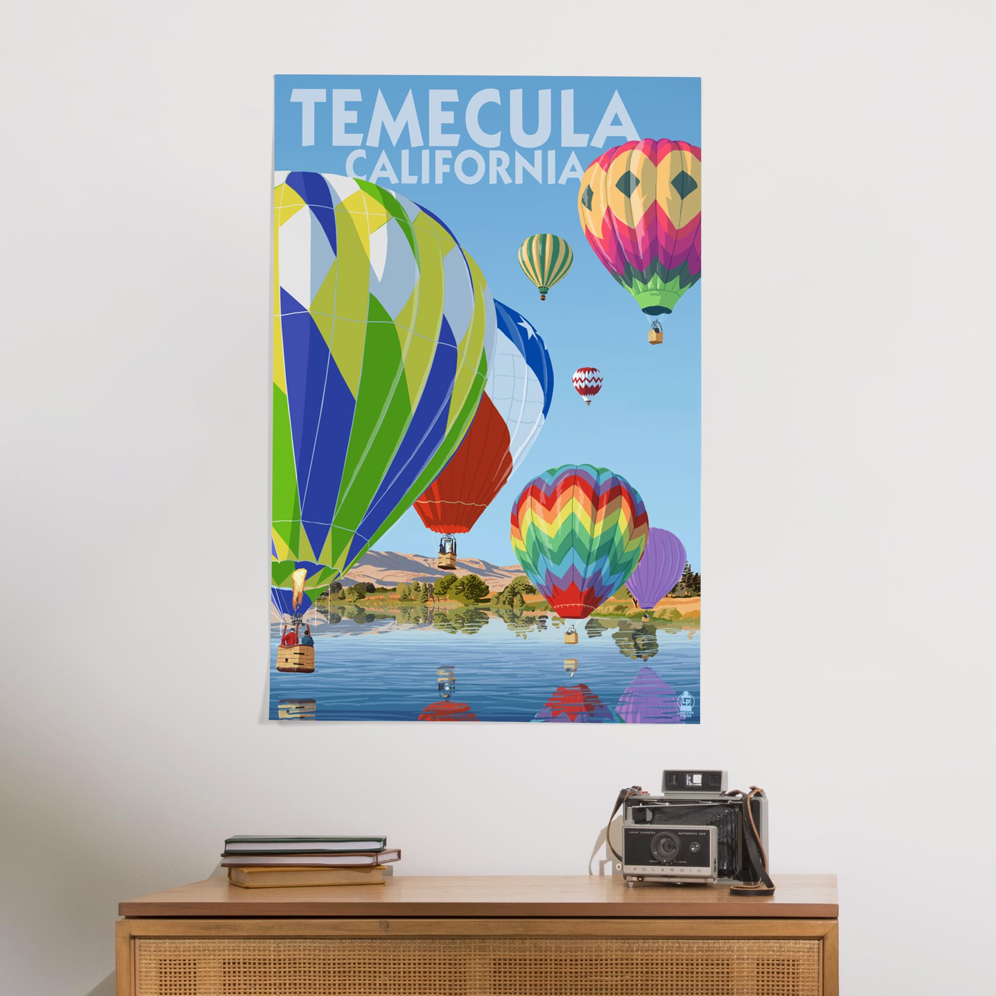 Lantern Press 24x36 Inch Giclee Art Print - Temecula California Hot Air Balloons Wall Decor - Perfect for Living Room, Bedroom & Office Decoration