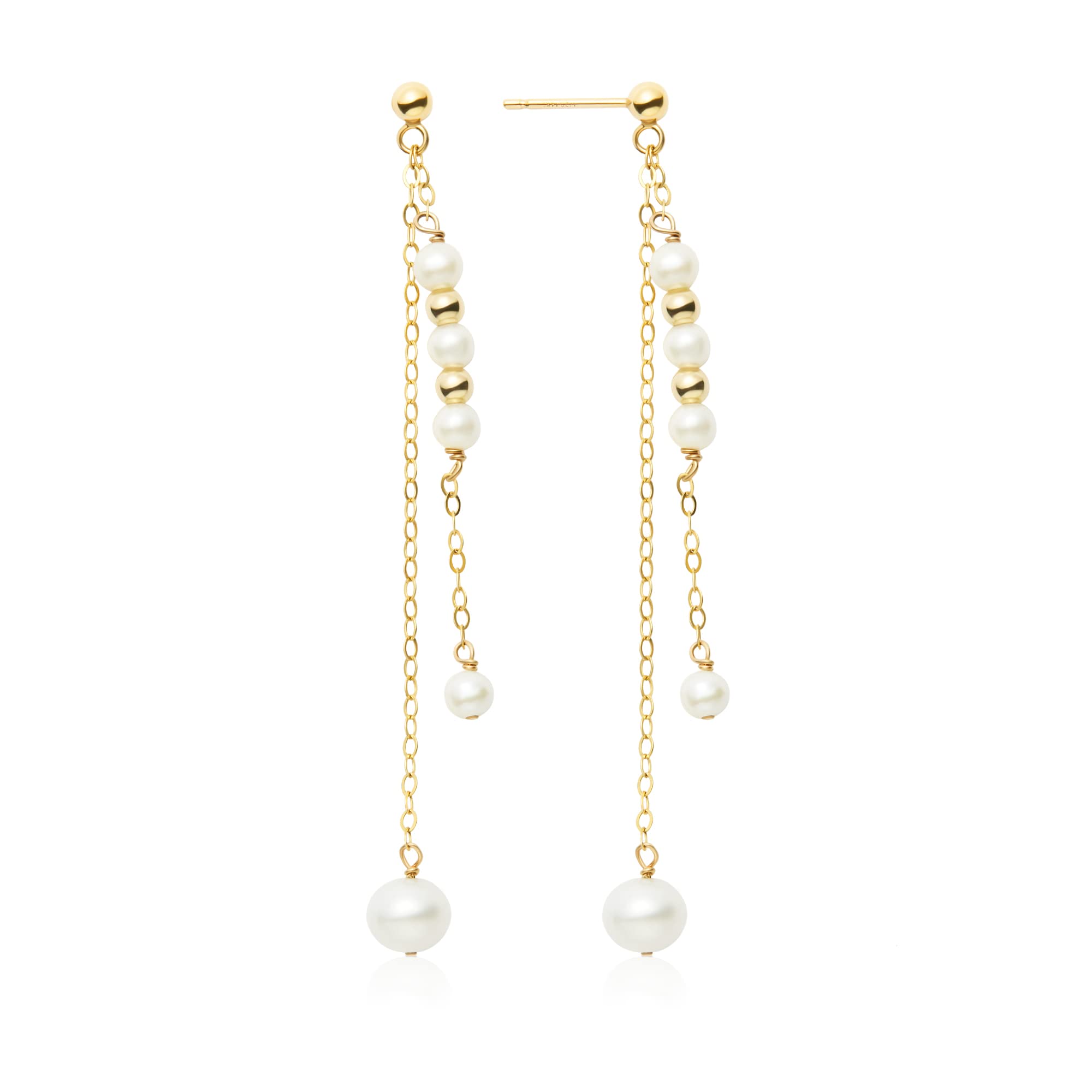 IDOKAWA 925 Sterling Silver Pearl Drop Earrings for Women - Hypoallergenic Freshwater Cultured Pearls, Elegant Dangle Jewelry Gift for Birthday, Christmas | Perfect for Weddings, Parties & Office Wear