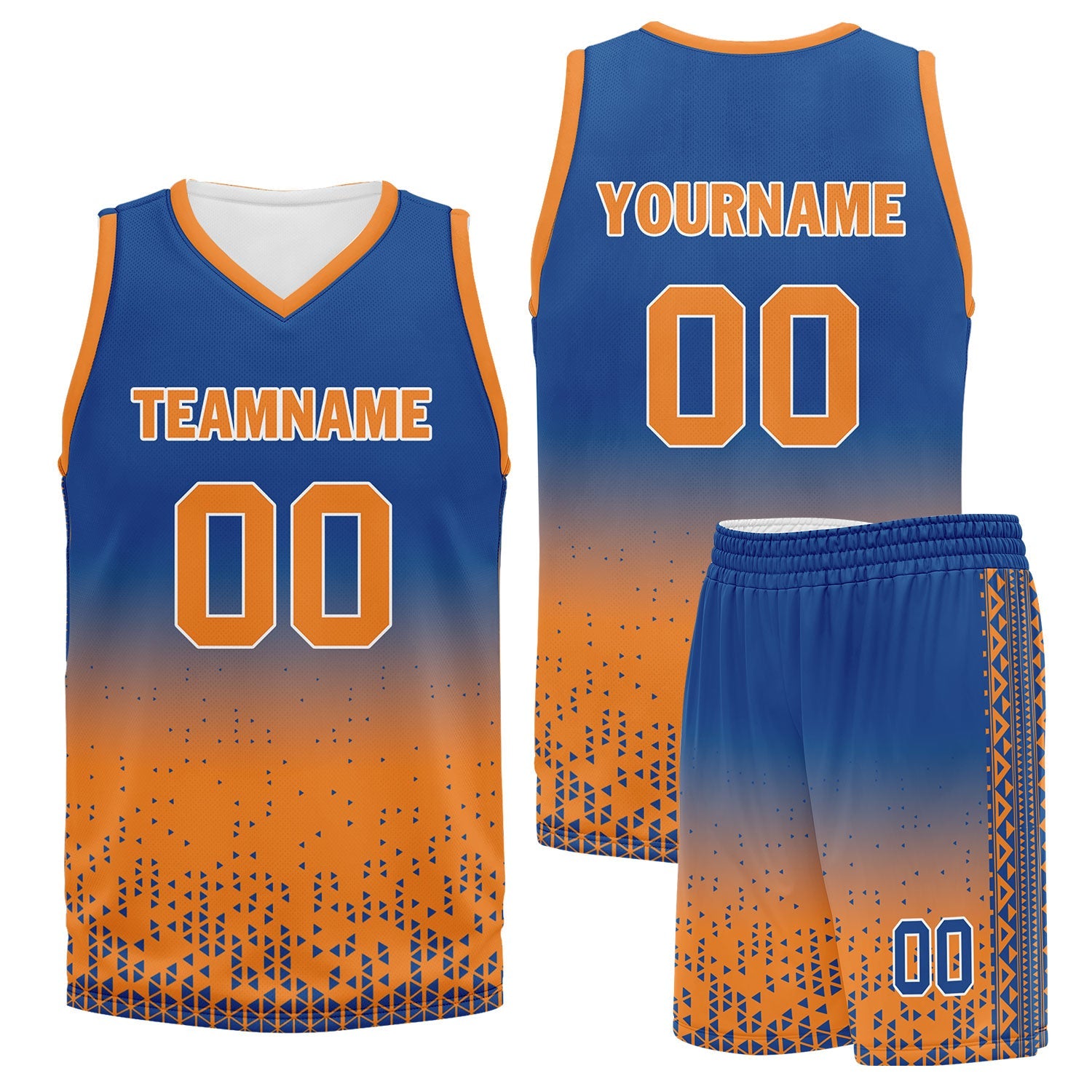 Custom Blue Orange Fade Basketball Jersey - Breathable Sports Uniform for Men & Women - BBJ01 D020102 - Perfect for Games, Team Events & Streetwear Fashion