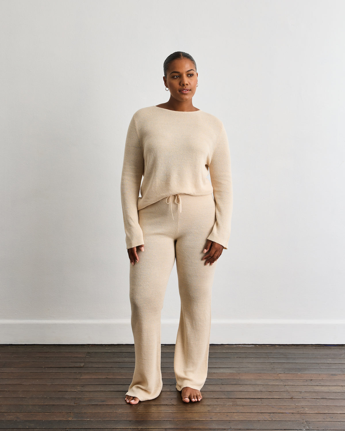 Veranda Linen Knit Sweater in Oatmeal - Soft Casual Pullover for Women | Perfect for Spring Layering & Coffee Dates