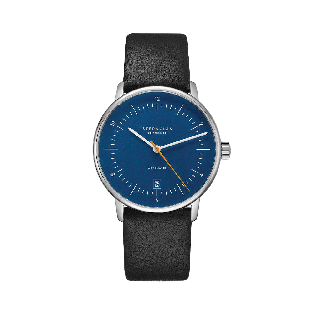 Naos Automatic 38mm Blue Dial Men's Watch with Genuine Leather Strap - Perfect for Business, Casual & Formal Occasions