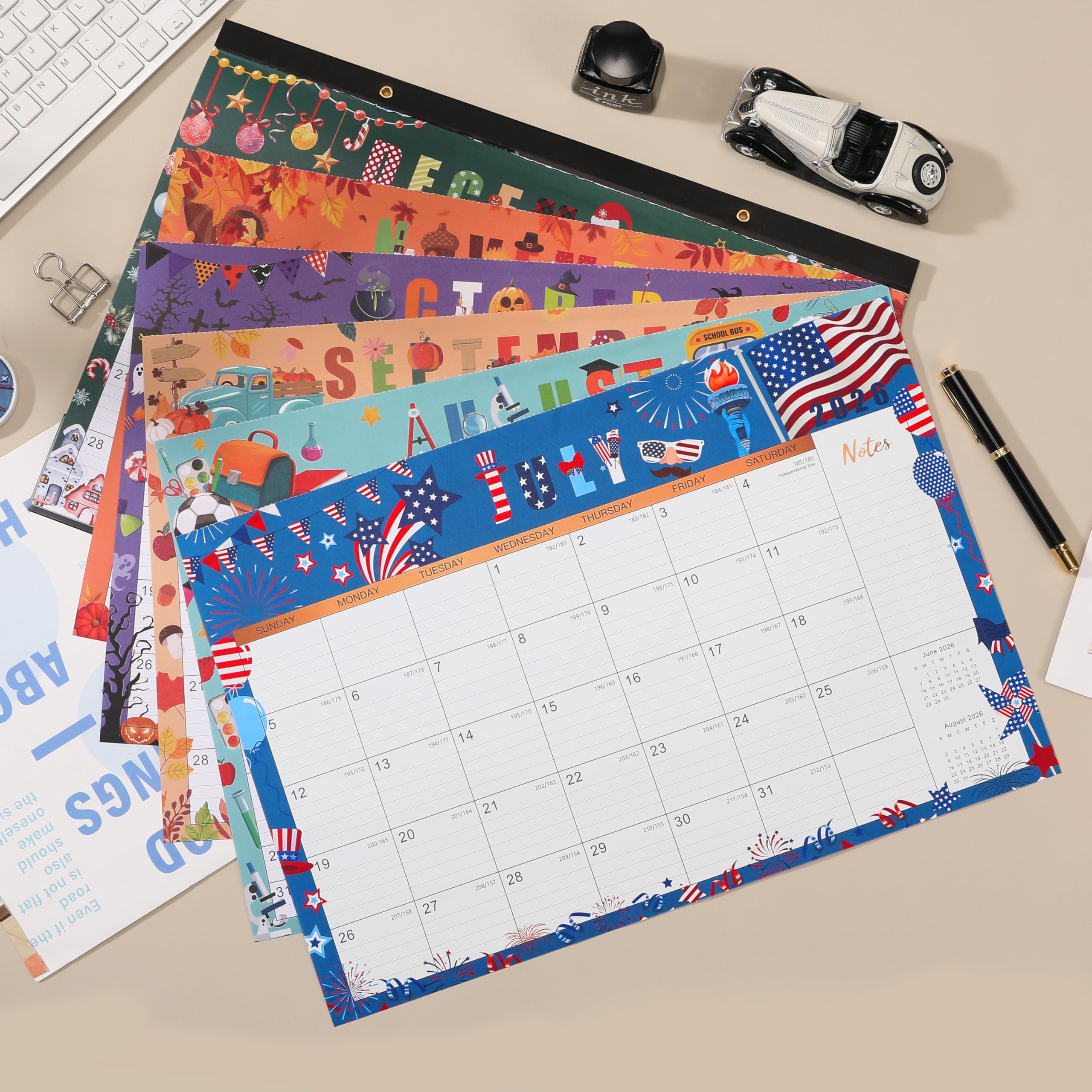 2025-2026 Monthly Desk Calendar (July 2025-December 2026) - 18-Month Large Format 17