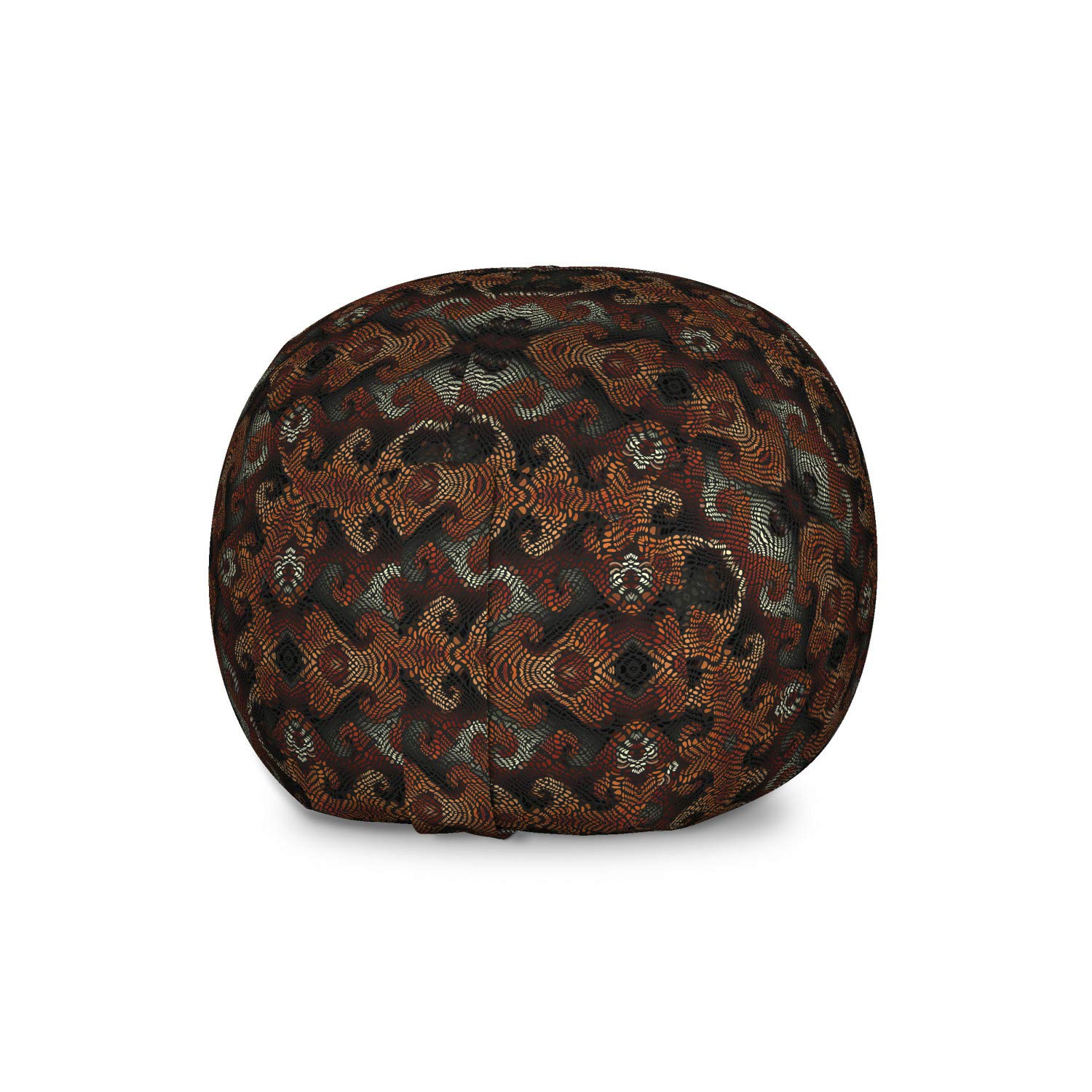 Ambesonne Abstract Storage Toy Bag Chair - Dark Tones with Curving Strikes, Dashes & Blots - Washable Stuffed Animal Organizer - Large Size Grey Redbrown - Perfect for Kids' Room, Playroom & Nursery Organization