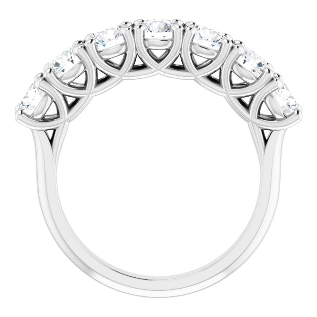 1.75 Carat Round Cut Diamond Wedding Band - 7 Stone Engagement Ring for Women, Bridal Jewelry, Anniversary Gift, Proposal, Special Occasions
