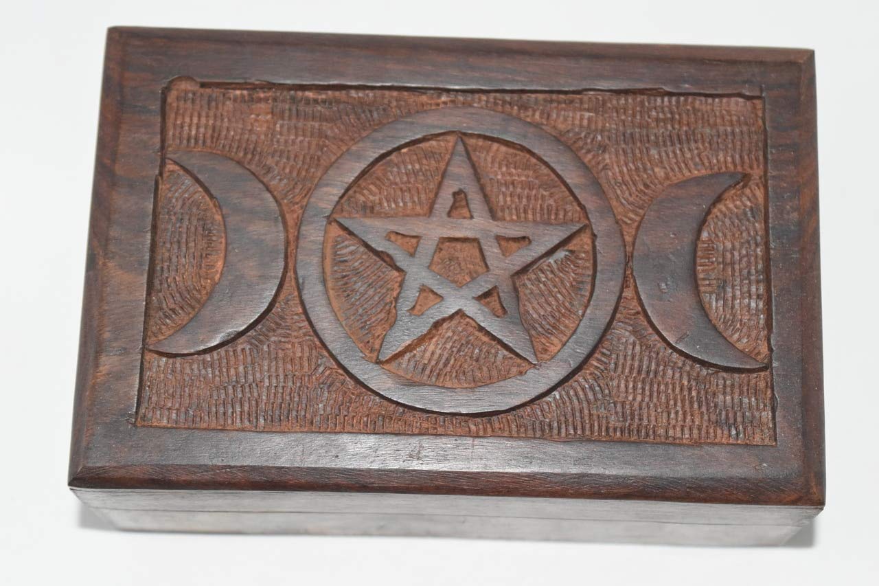 Nature's Enlightenment Triple Moon Box - Premium Tarot Cards, Healing Crystals & Altar Supplies Set | Spiritual Gift for Wiccans, Pagans & Meditation | Perfect for Rituals, Moon Phases & Sacred Spaces