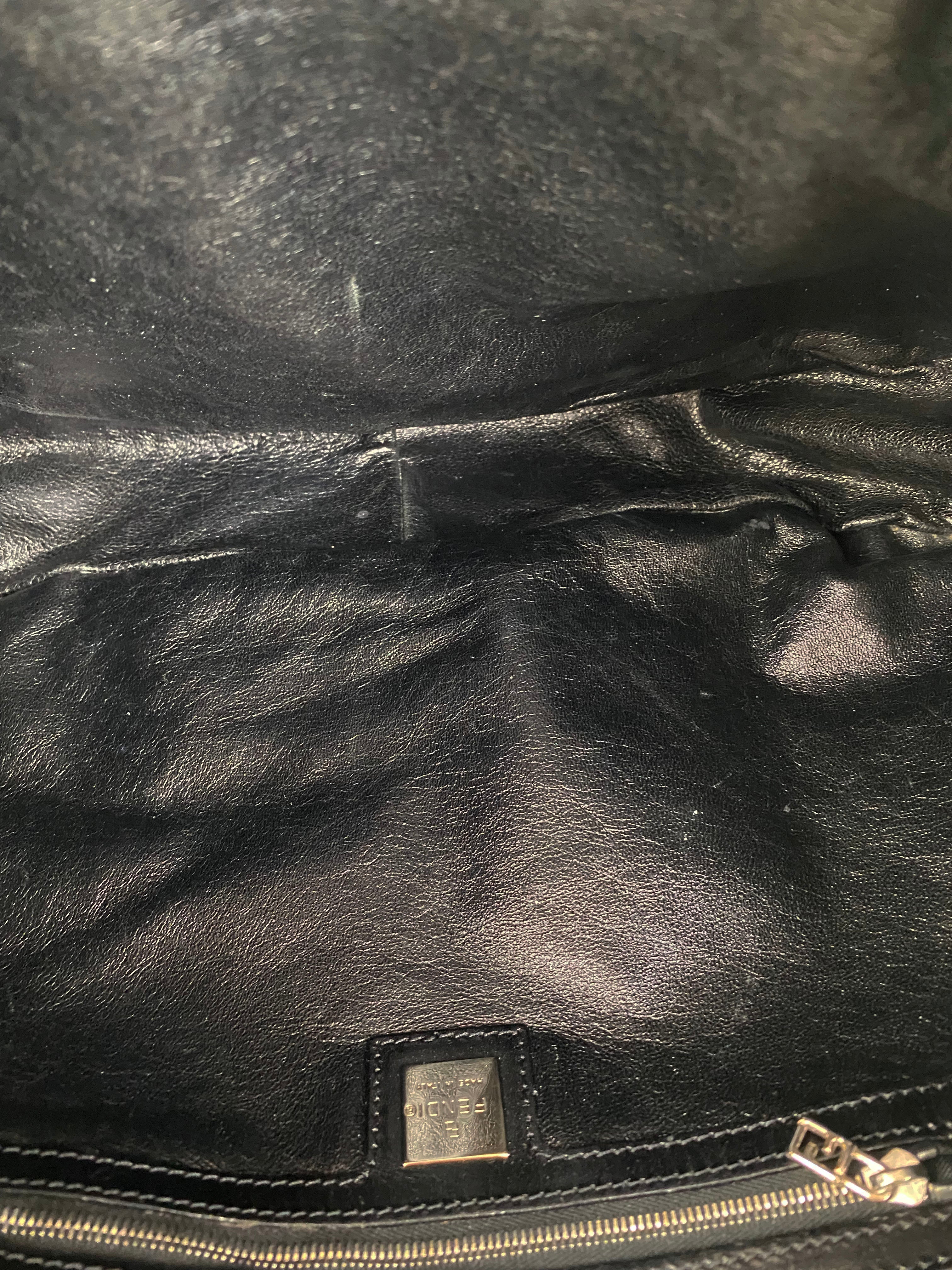 Fendi Black Wool Baguette Bag - Luxury Designer Shoulder Purse for Women | Perfect for Evening Parties, Date Nights & Special Occasions