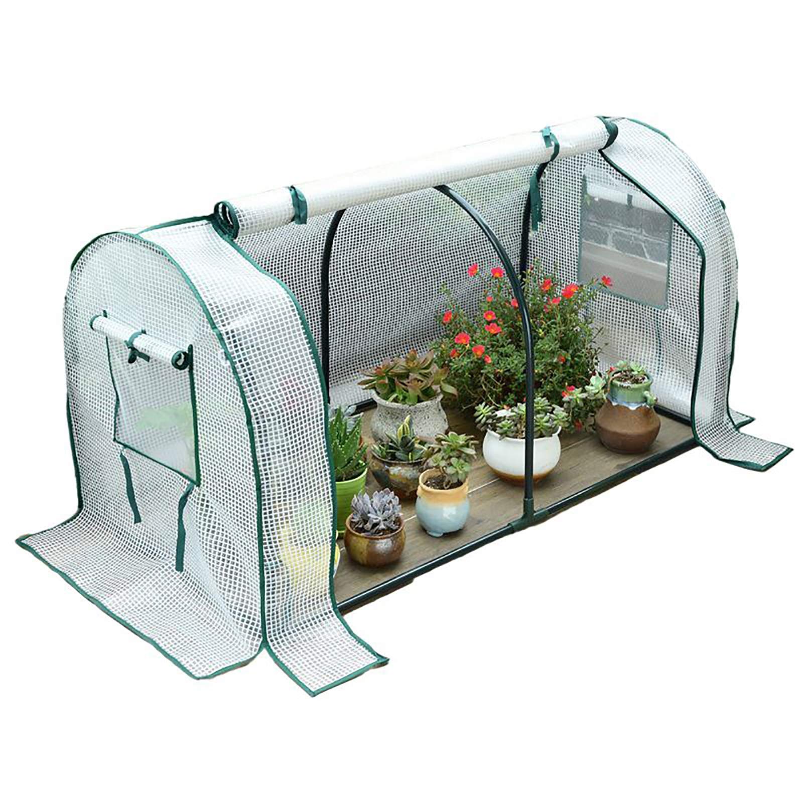 Mini Greenhouse with Sturdy Frame & PE Cover - Indoor/Outdoor Plant Protection for Flowers, Succulents & Seedlings - Portable White Garden Hothouse 47x24x24in - Perfect for Balcony, Patio & Backyard Gardening