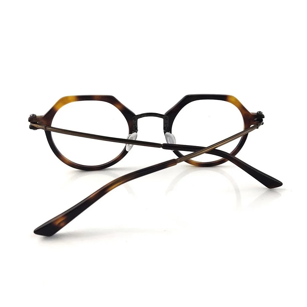 Unisex Full Rim Flat Top Round Titanium Acetate Eyeglasses 5882 - Lightweight Durable Frame for Work, Reading & Fashion | Aimee Eyewear