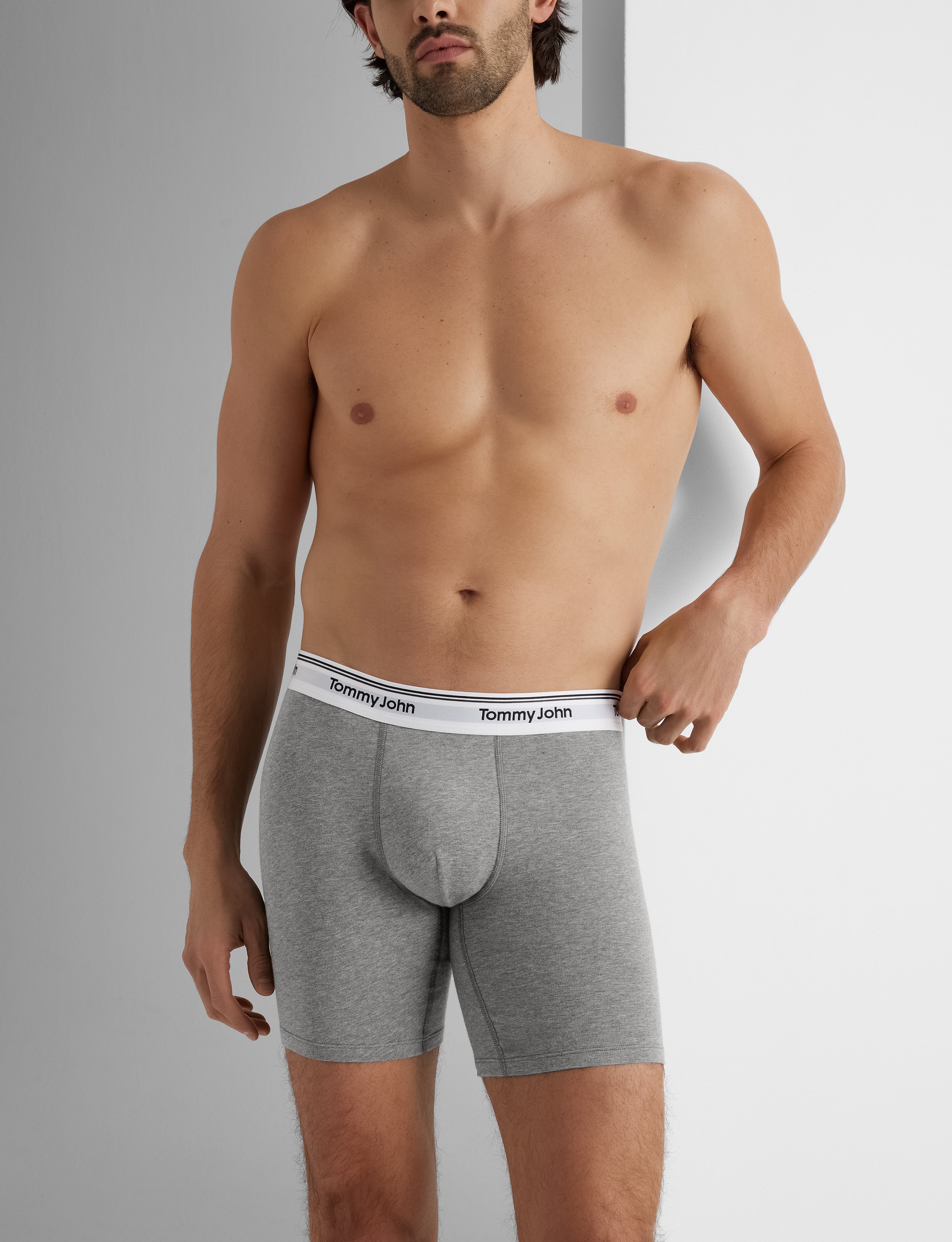 Premium Cotton Mid-Length Boxer Briefs (6-Pack) - Soft, Breathable & Comfortable Underwear for Men - Perfect for Everyday Wear, Workout & Travel
