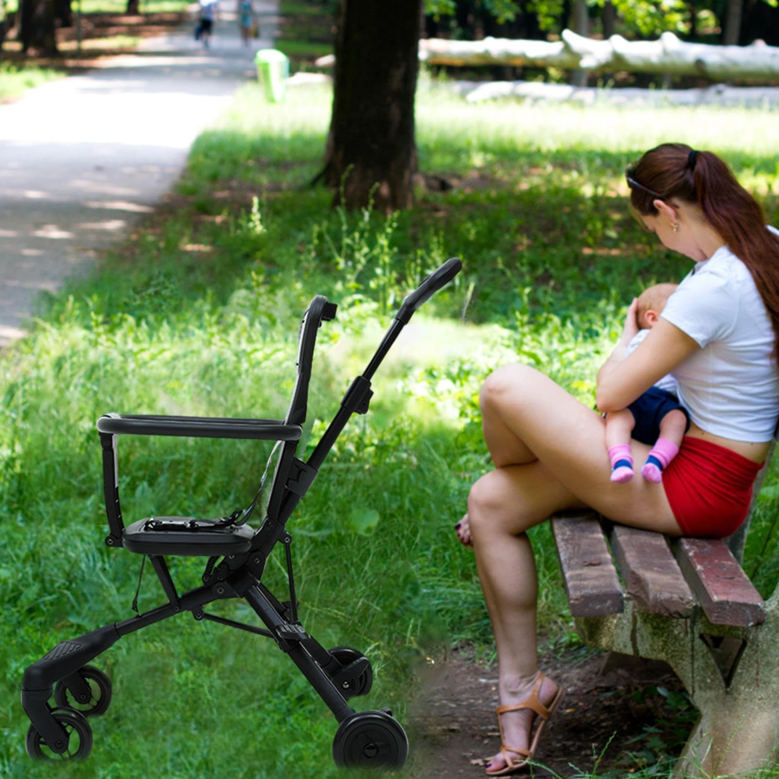 Foldable Travel Stroller with 360° Rotatable & Reversible Seat - Lightweight Compact Baby Stroller for Jogging, Parks, Outings & Picnics | Safe Comfortable Kids Stroller for Air Travel & Daily Use