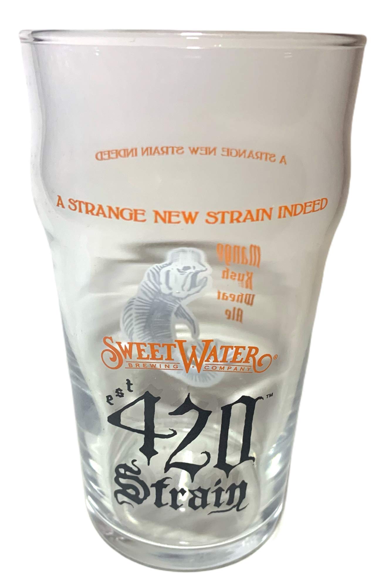 Sweetwater Brewing Company 420 Strain Beer Glasses Set of 2 | Orange Craft Beer Glasses | Perfect for Home Brewing, Parties & Outdoor Gatherings