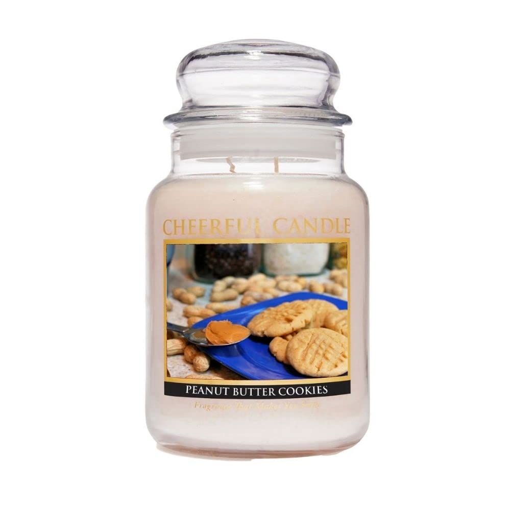 Peanut Butter Cookies Scented Candle - 24oz Jar with 135 Hours Burn Time - Aromatic Home Decor Gift for Women - Perfect for Cozy Evenings, Relaxation & Housewarming Presents
