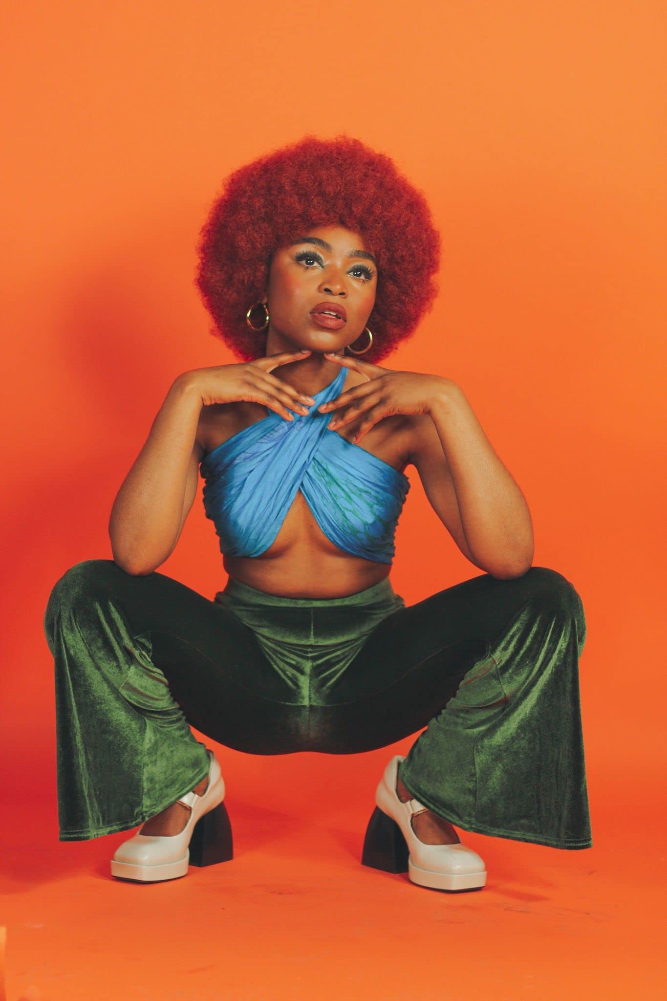 Wine Red Afro Wig for Black Women - Big, Bouncy & Soft Natural Looking Short Kinky Curly Synthetic Hair | Perfect for Cosplay, Halloween, Parties & Everyday Wear