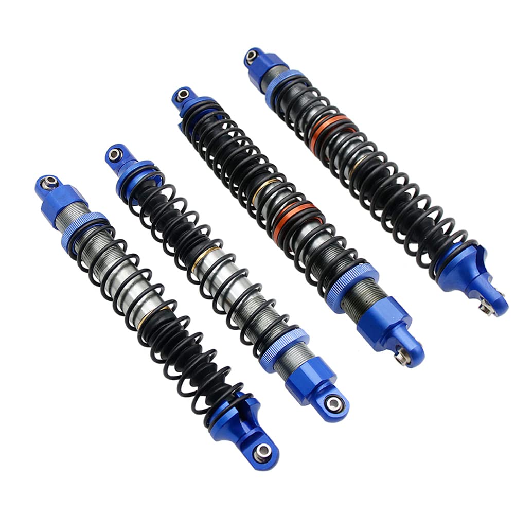 Aluminum Front & Rear Oil Shocks Kit - Blue Oil Filled Shocks for 1/5 Scale HPI Baja 5B SS 5T 5SC RC Cars - Upgrade Parts for Off-Road Racing & Bashing