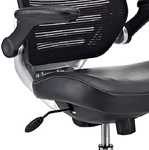 Modway Edge Drafting Chair - Adjustable Height Office Chair with Flip-Up Arms for Reception Desk, Drafting Table & Home Office - Ergonomic Black Task Chair for Professionals & Students
