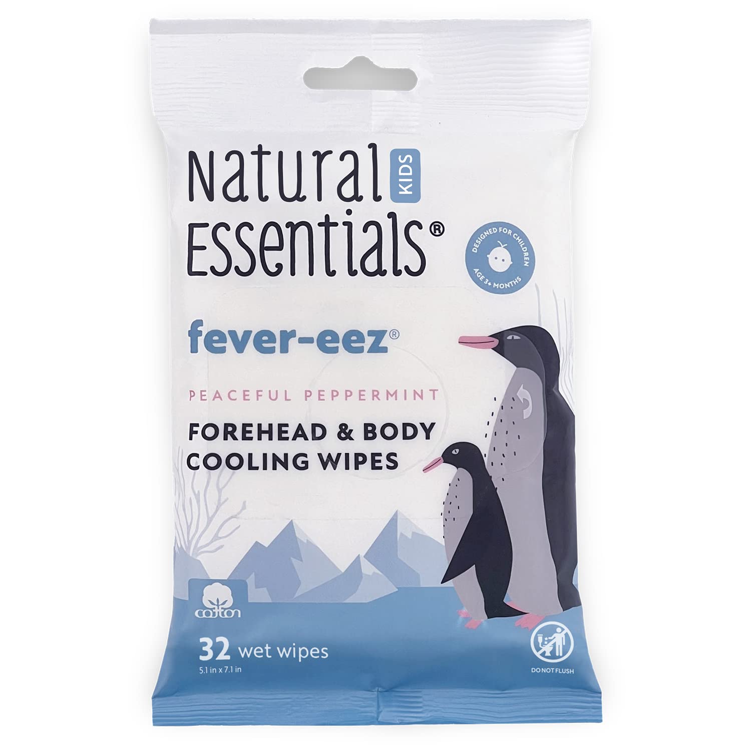 Fever-eez Cooling Baby Wipes for Fever Relief - Soothing Forehead & Body Wipes for Kids & Infants - Instant Cooling for Fevers, High Temperature & Hot Flashes - Perfect for Sick Days, Travel & Emergency Care