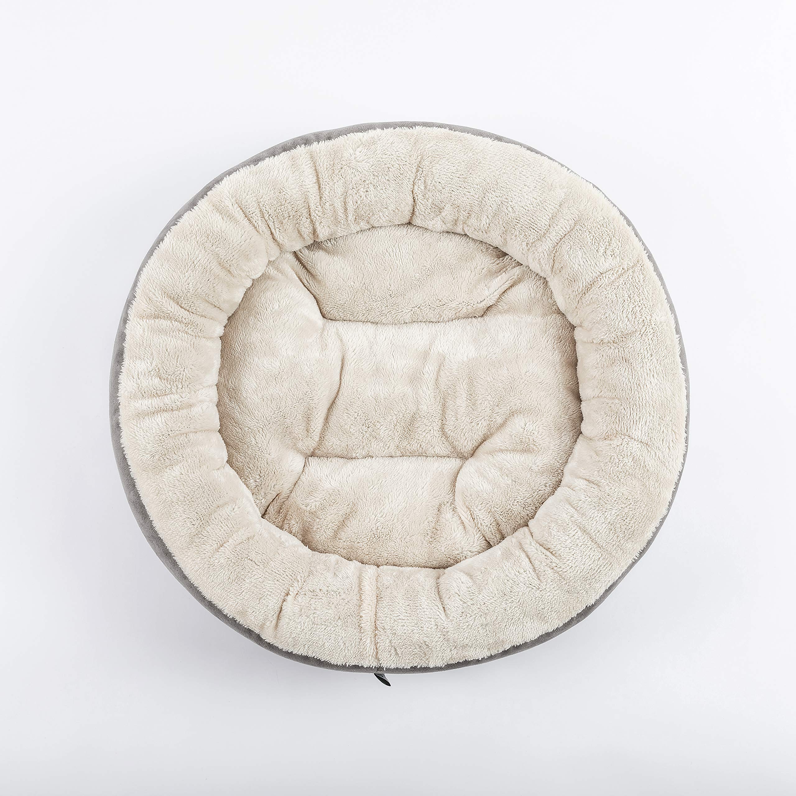 Love's Cabin Round Donut Cat & Small Dog Cushion Bed - Soft Plush Pet Bed for Cats & Small Dogs, 23