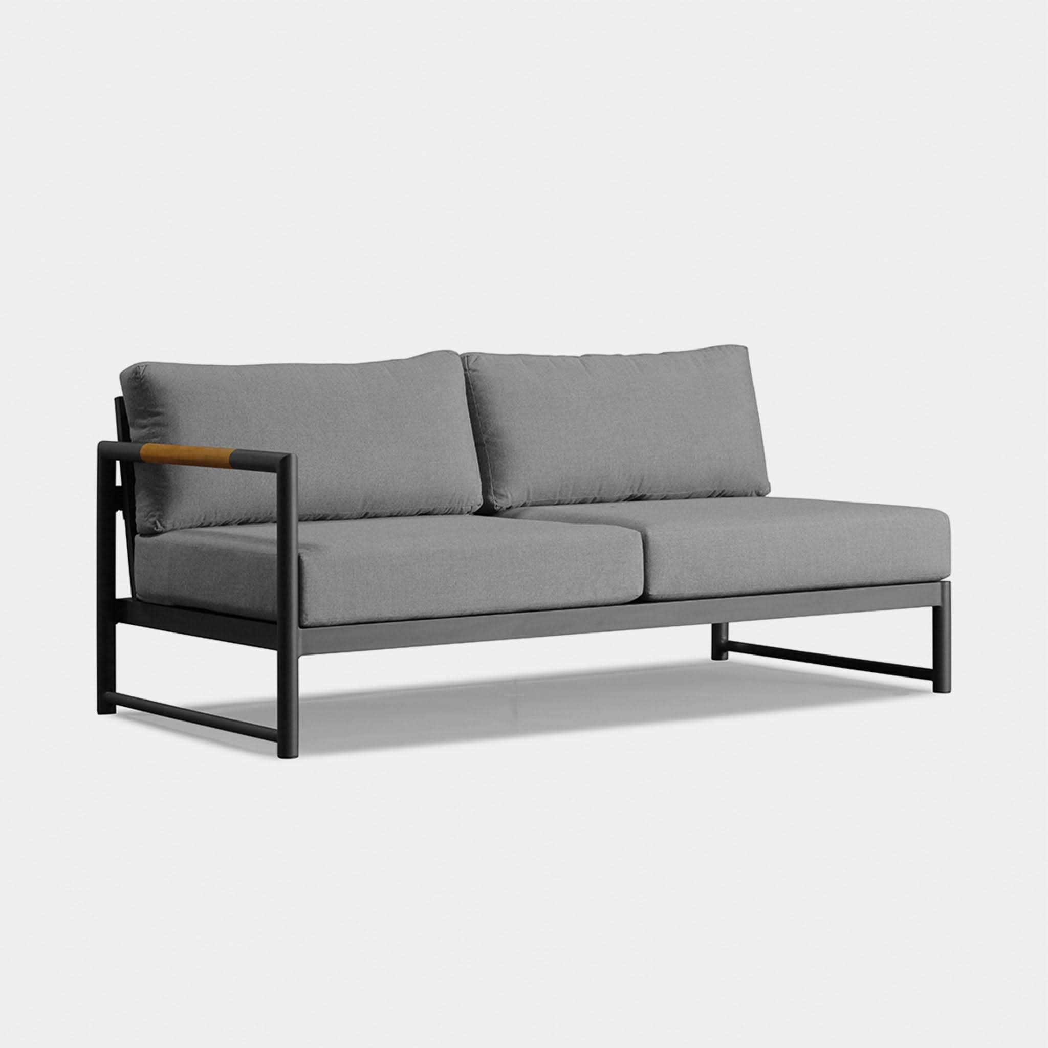 Breeze XL Aluminum 2-Seat Patio Sofa with Left Armrest - Perfect for Outdoor Lounging, Poolside Relaxation, and Garden Decor