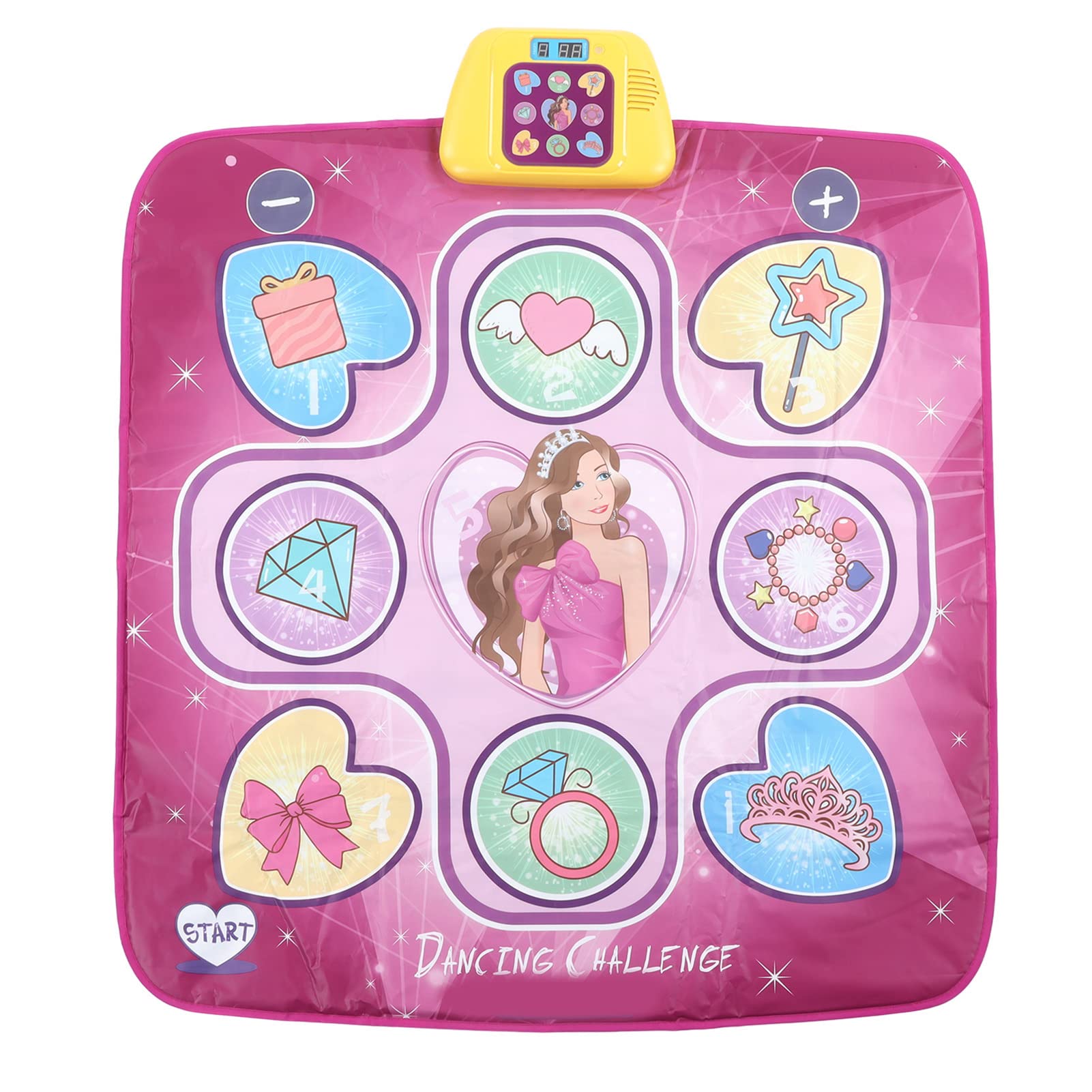 Restokki Portable Electronic Dance Mat for Kids & Girls - Pink Musical Dance Gaming Blanket, Fun Educational Toy Gift for Birthday, Parties & Indoor Play