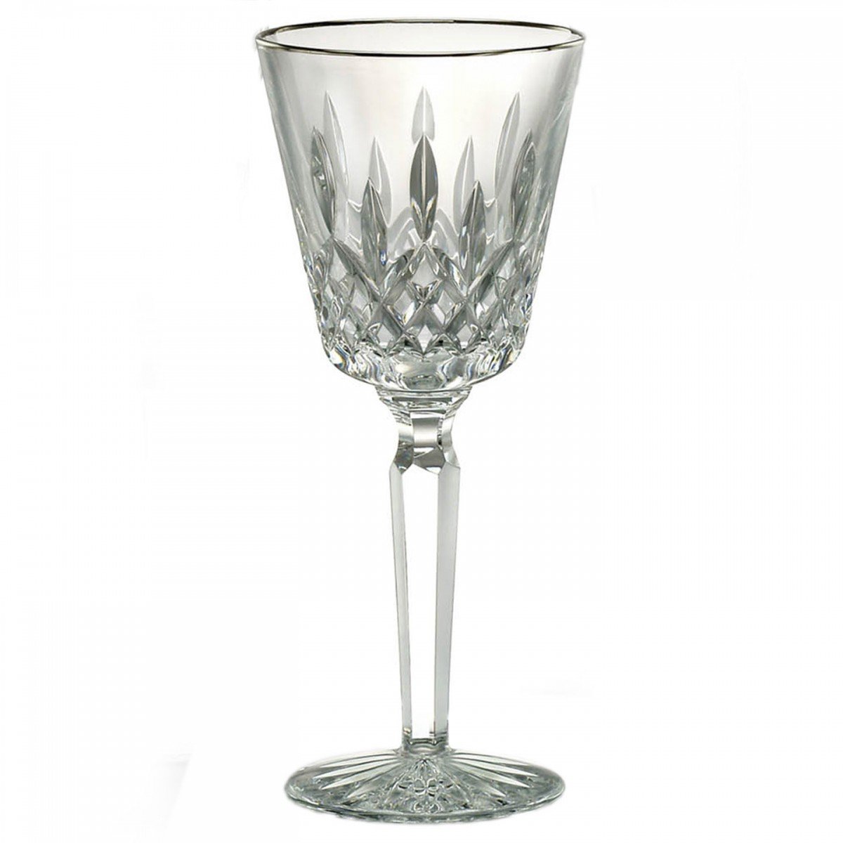 Premium Waterford Lismore Platinum Crystal Wine Glass Set - 7 oz Elegant Stemware for Red & White Wine - Perfect for Weddings, Anniversaries & Fine Dining