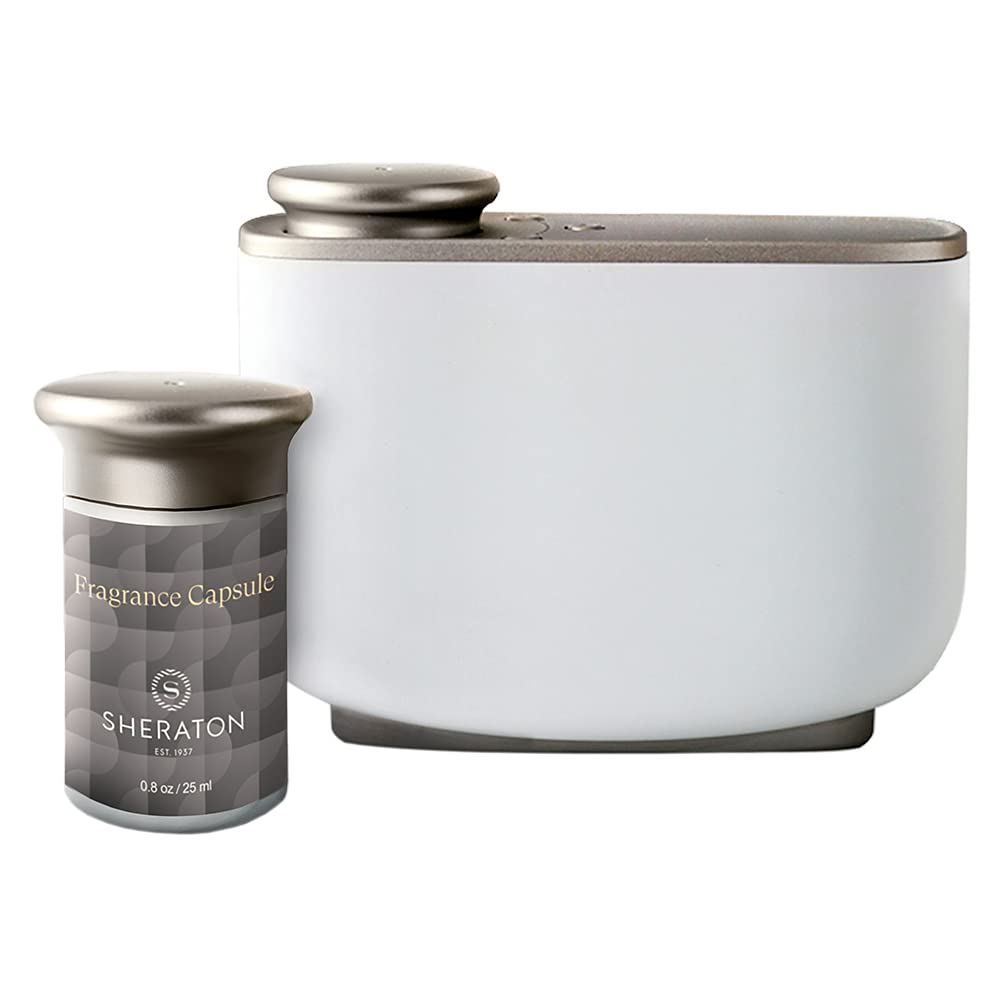 Sheraton Room Diffuser Set - Luxury Hotel Scent Collection for Aromatherapy & Air Freshening - Essential Oil Diffuser Machine with Refillable Capsules - Beach House Fragrance for Home, Spa & Office Relaxation