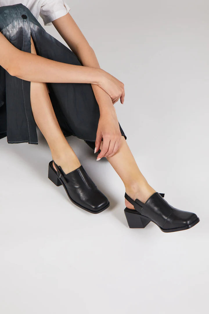 Intentionally Blank Marty 2 Mule Black Slip-On Shoes - Comfortable Minimalist Loafers for Men & Women | Perfect for Casual Wear, Office & Travel