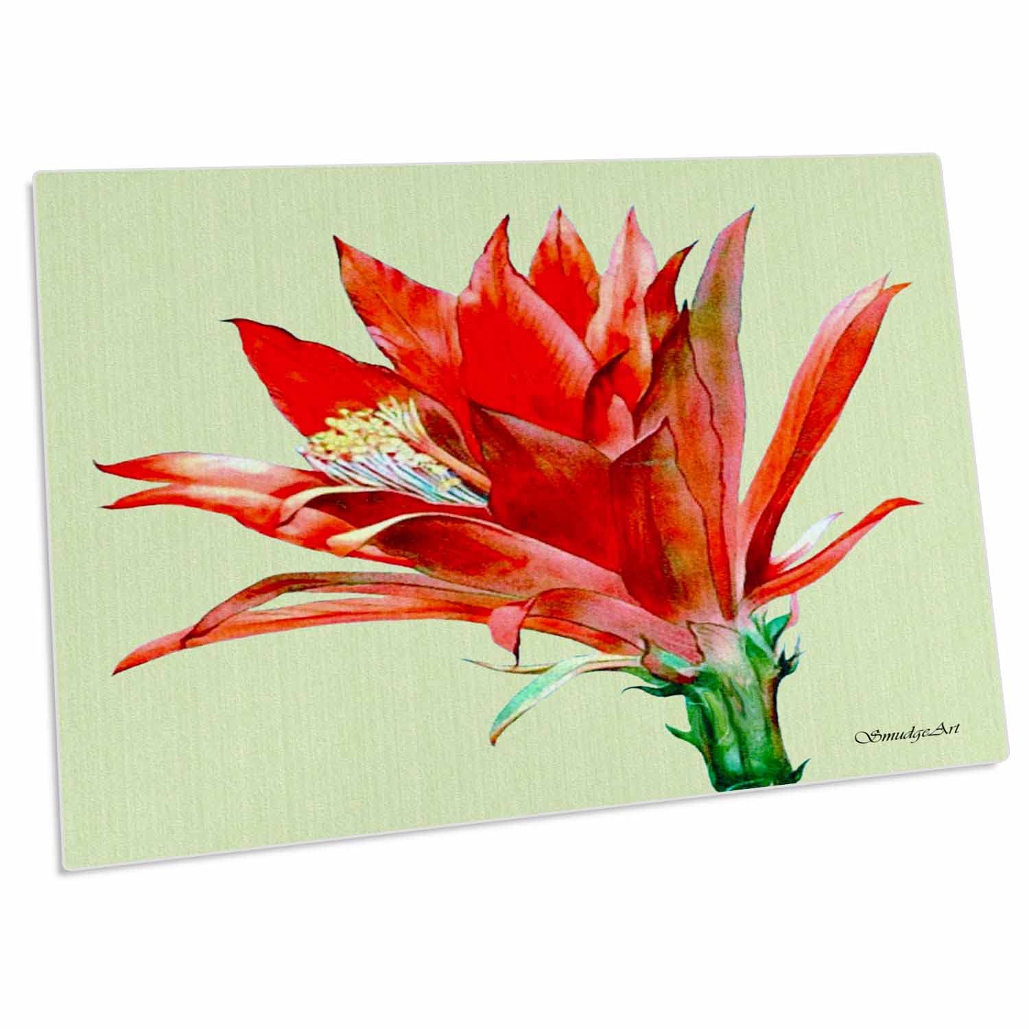 3D Rose Eliocereus Elegantissimus Cactus Textured Desk Pad Place Mats Set of 4 - Non-Slip Heat Resistant Table Mats for Dining, Office, Kitchen - dpd-101171-1