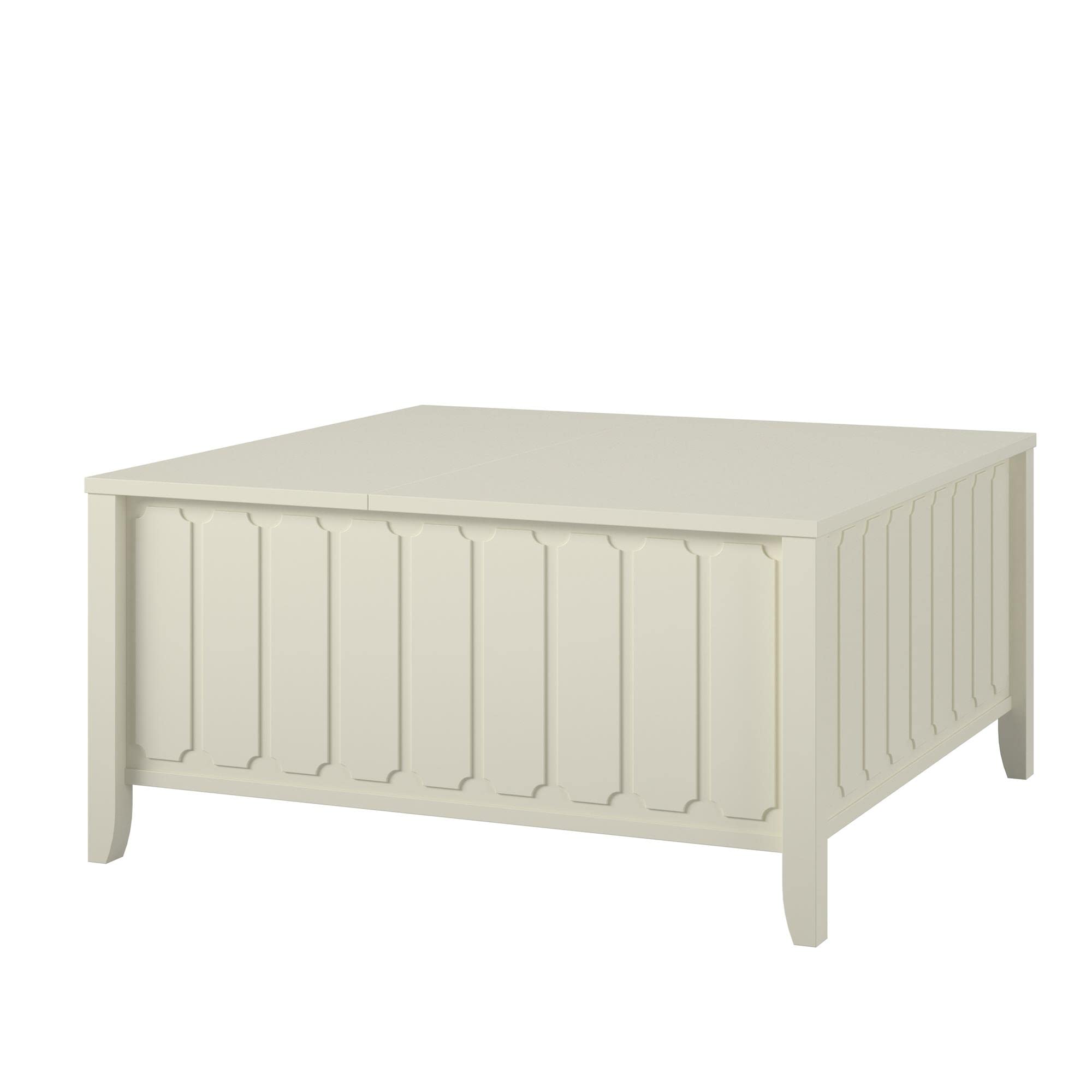 Novogratz Her Majesty Lift Top Coffee Table - White | Modern Lift-Top Design with Storage | Perfect for Living Room, Home Office & Small Spaces