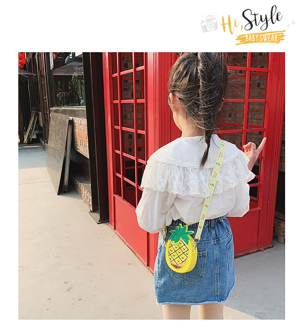 3D Cartoon Avocado Silicone Coin Wallet - Cute Purse & Keychain for Kids, Headphone & Makeup Accessories Storage - Fun Gift with Lanyard (Pineapple Design) - Perfect for School, Travel & Daily Use